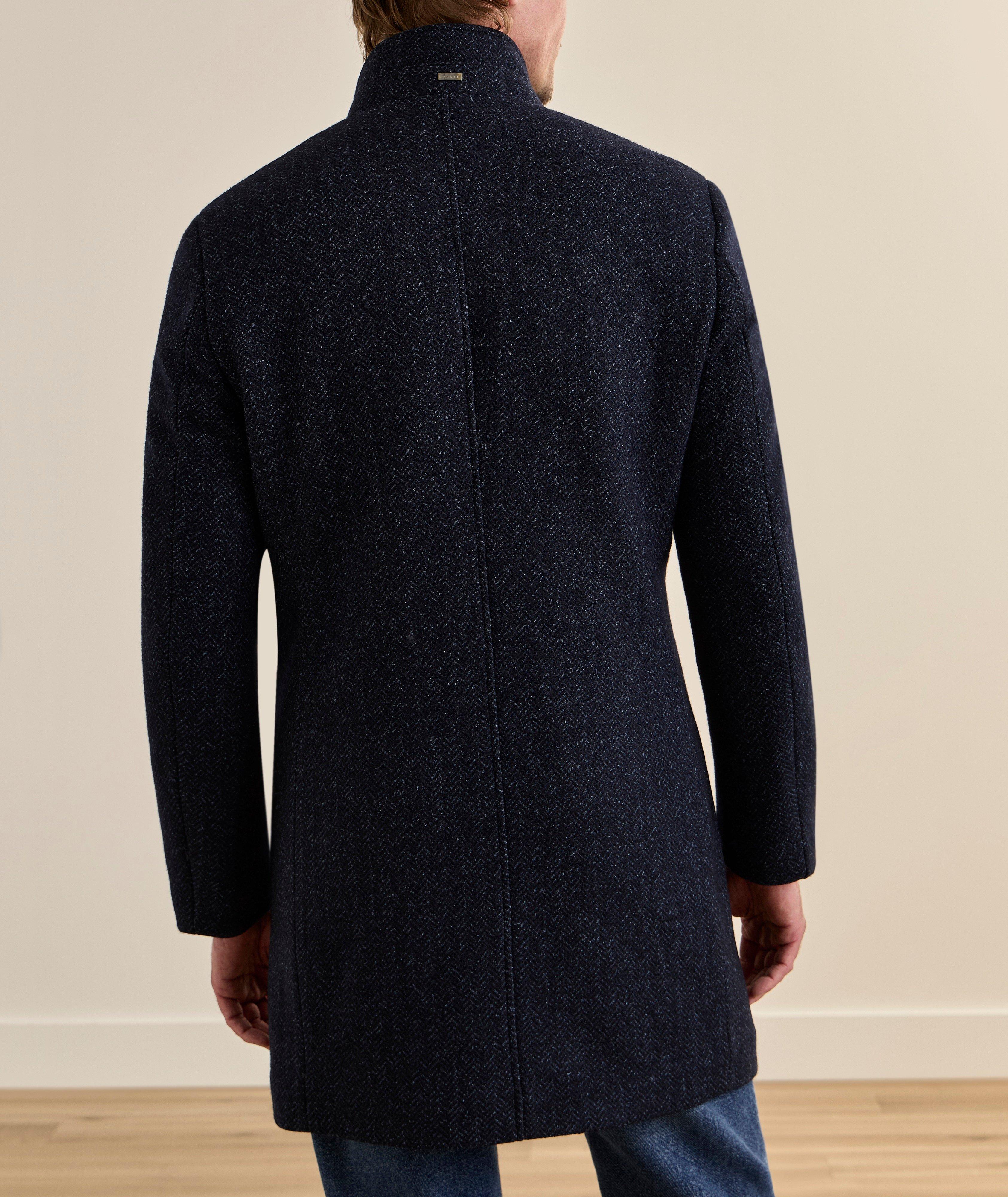 Manteau bavette amovible laine-mélange chevrons image 2