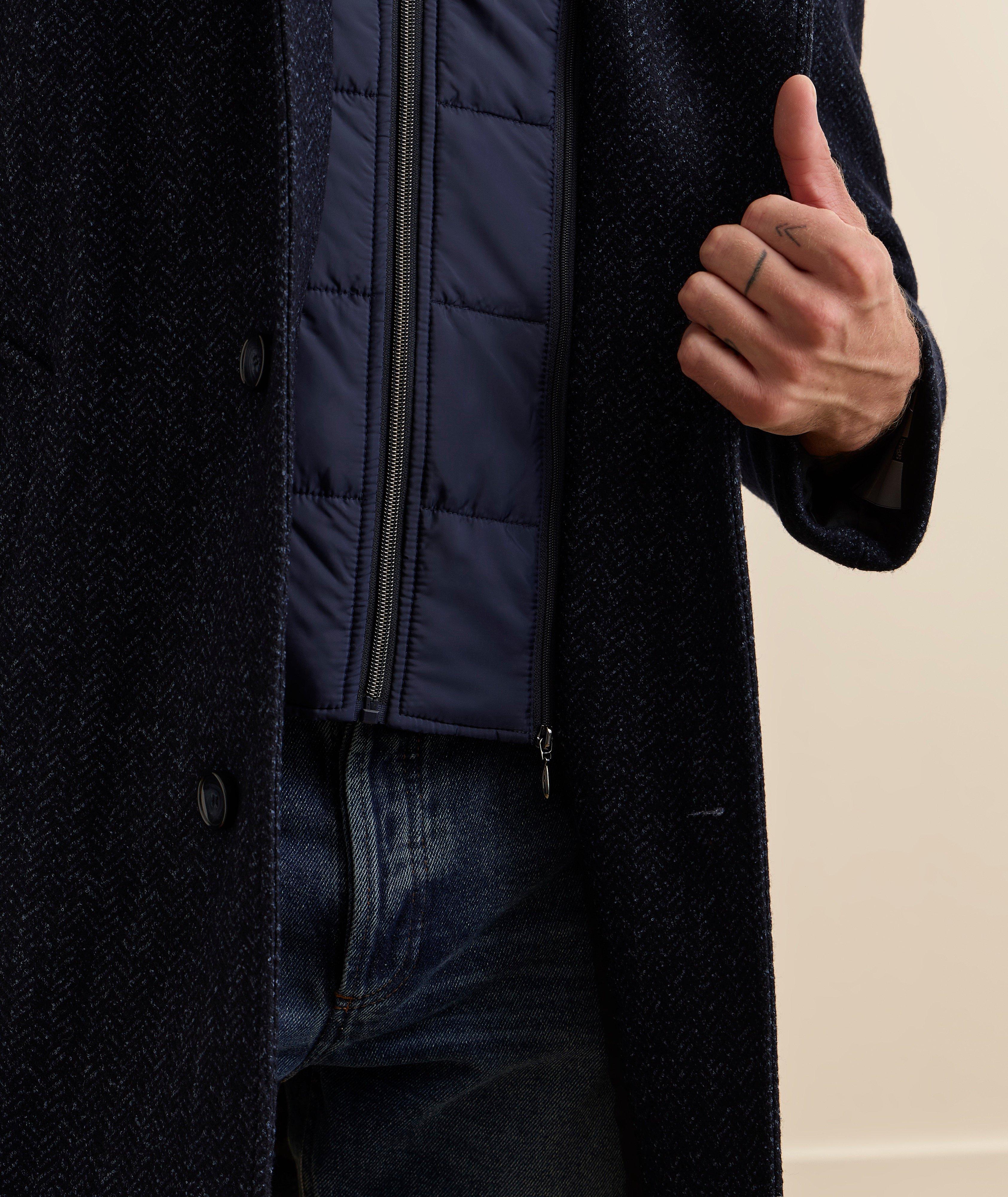 Manteau bavette amovible laine-mélange chevrons image 3