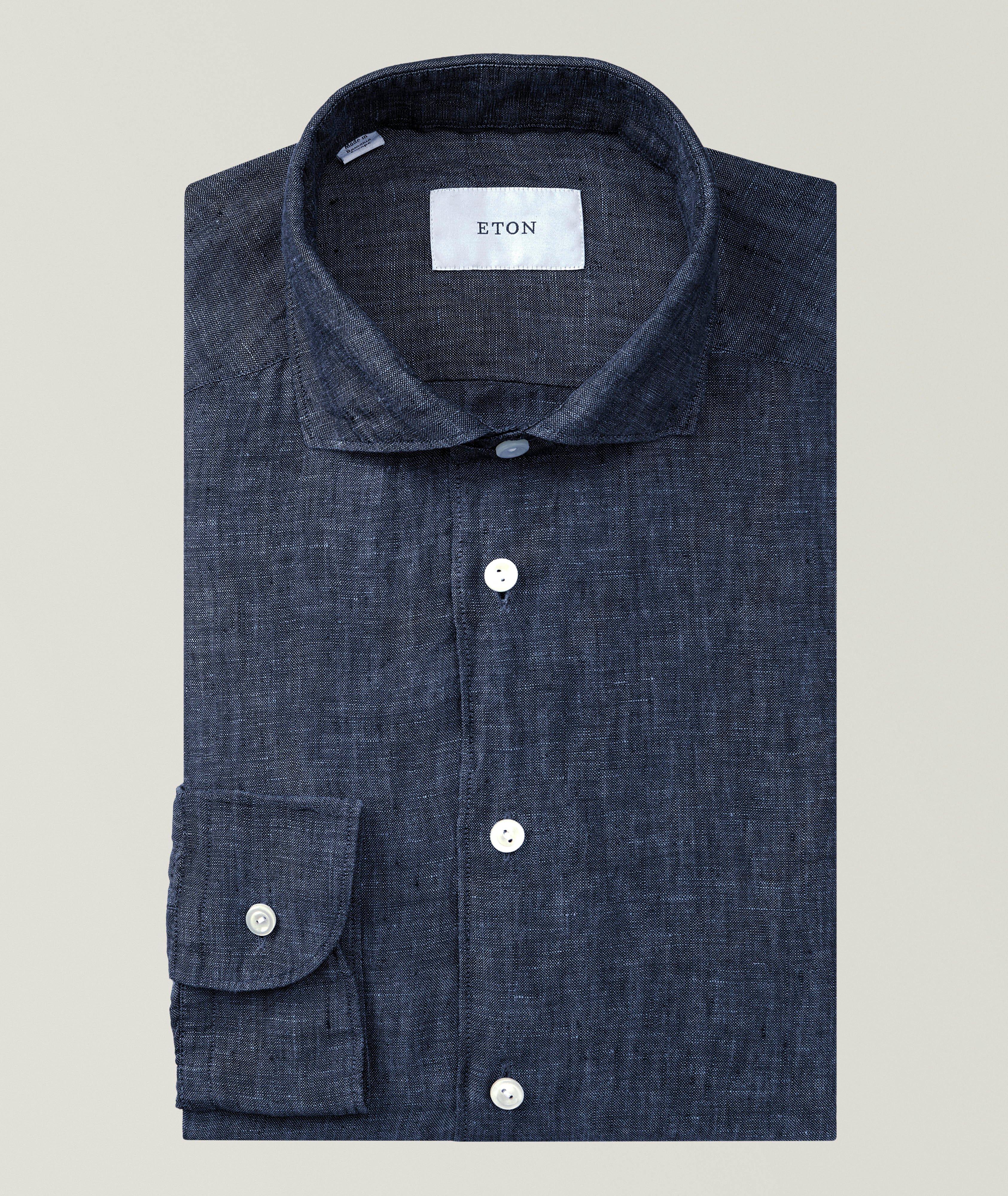 Eton Slim-Fit Garment-Washed Linen Shirt