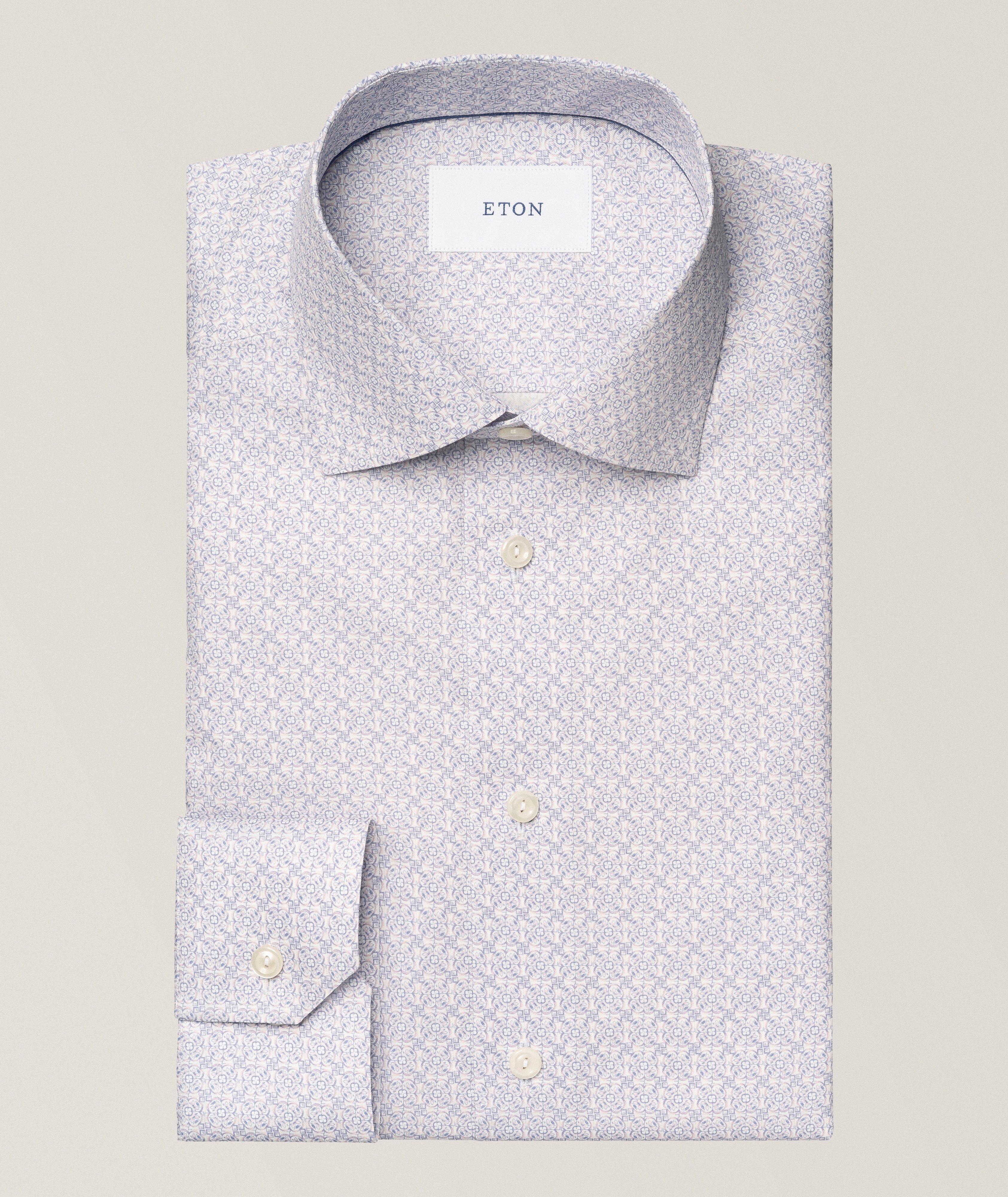slim fit dress slacks Men's Solid Long Sleeve 4-Way Stretch Dress Shirt – Report Collection main image 0