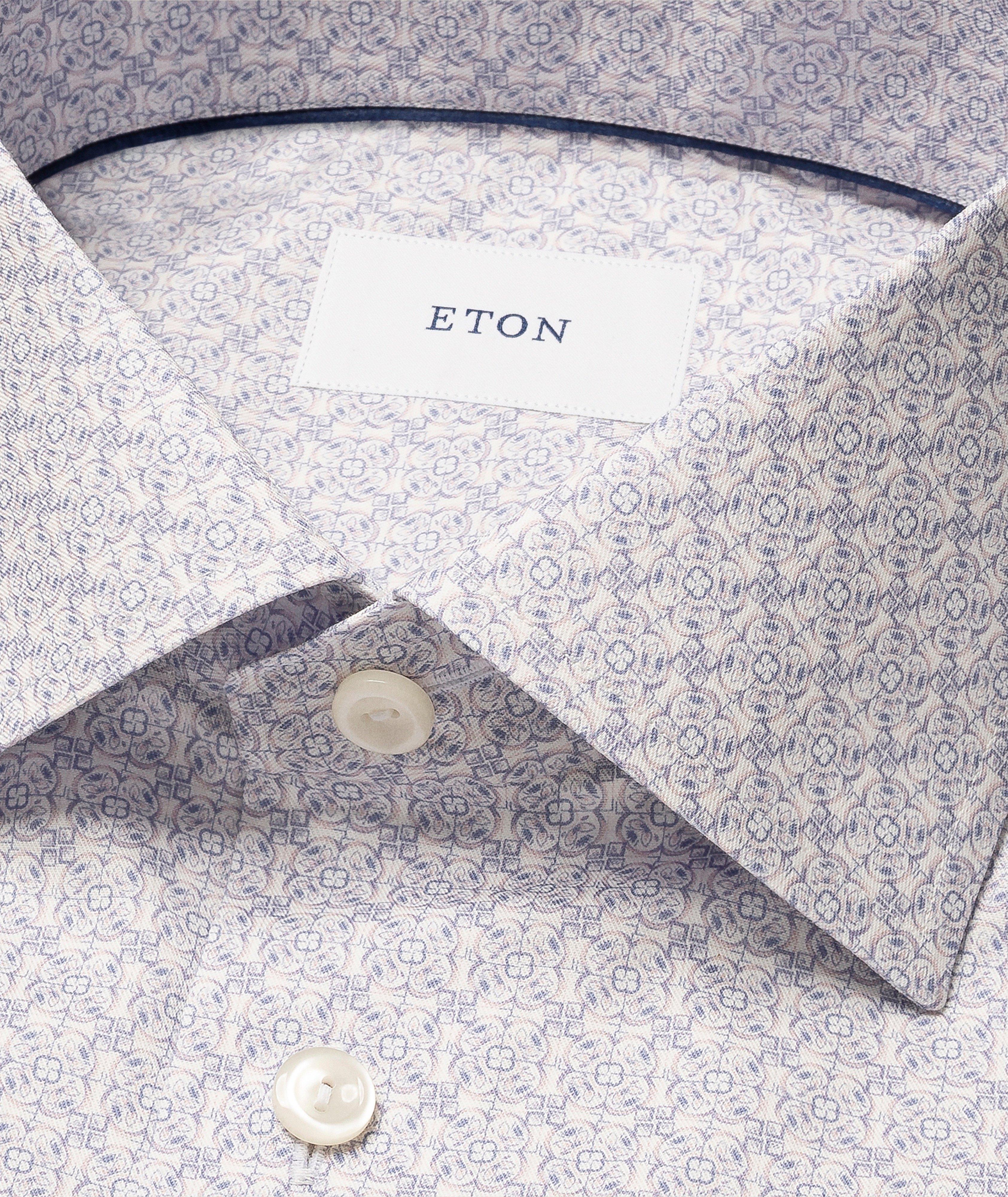Slim-Fit Geometric Twill Dress Shirt image 1