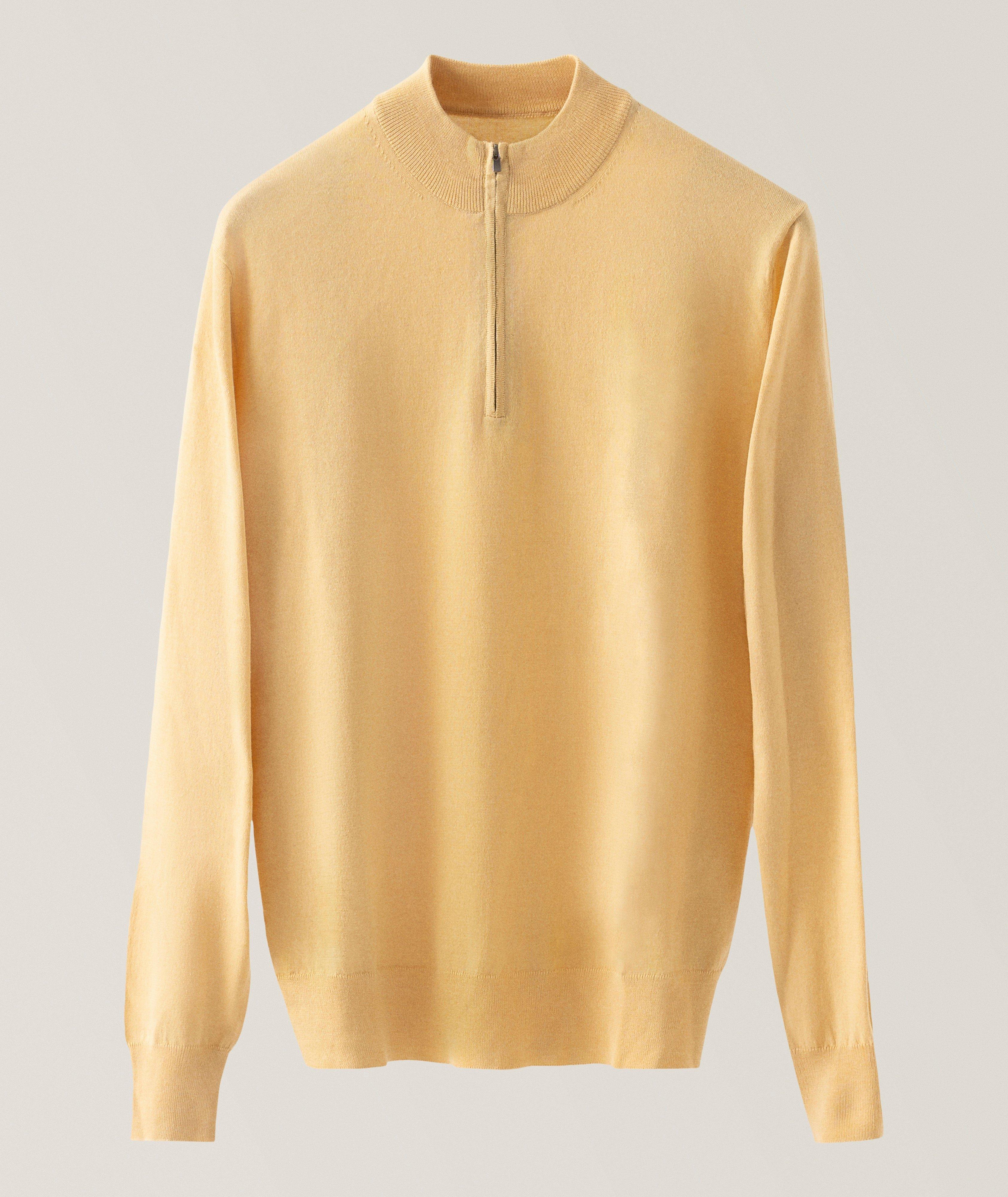Eton Fine Knit Quarter-Zip Sweater