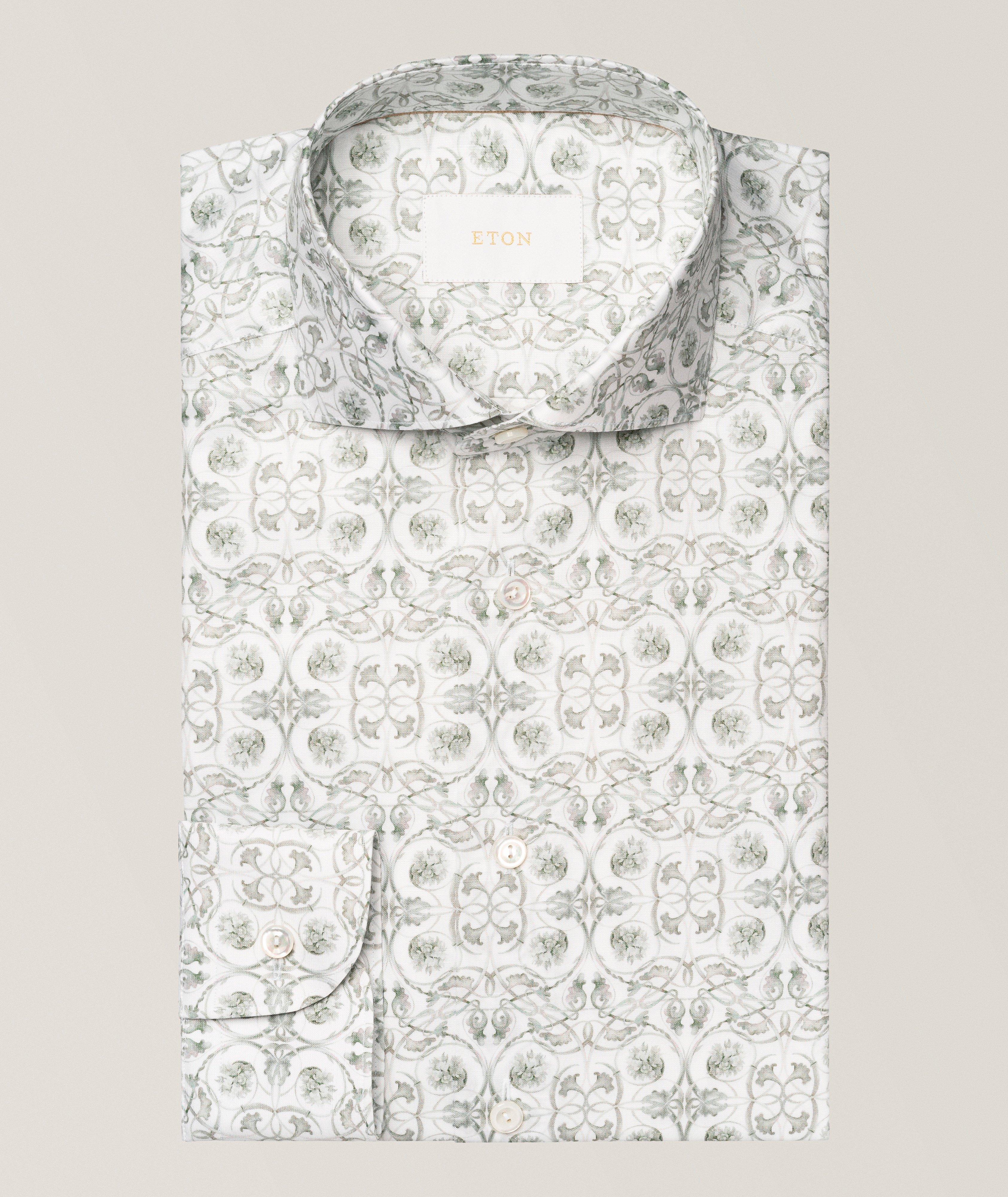 Eton Contemporary-Fit Floral Cotton-Linen Shirt