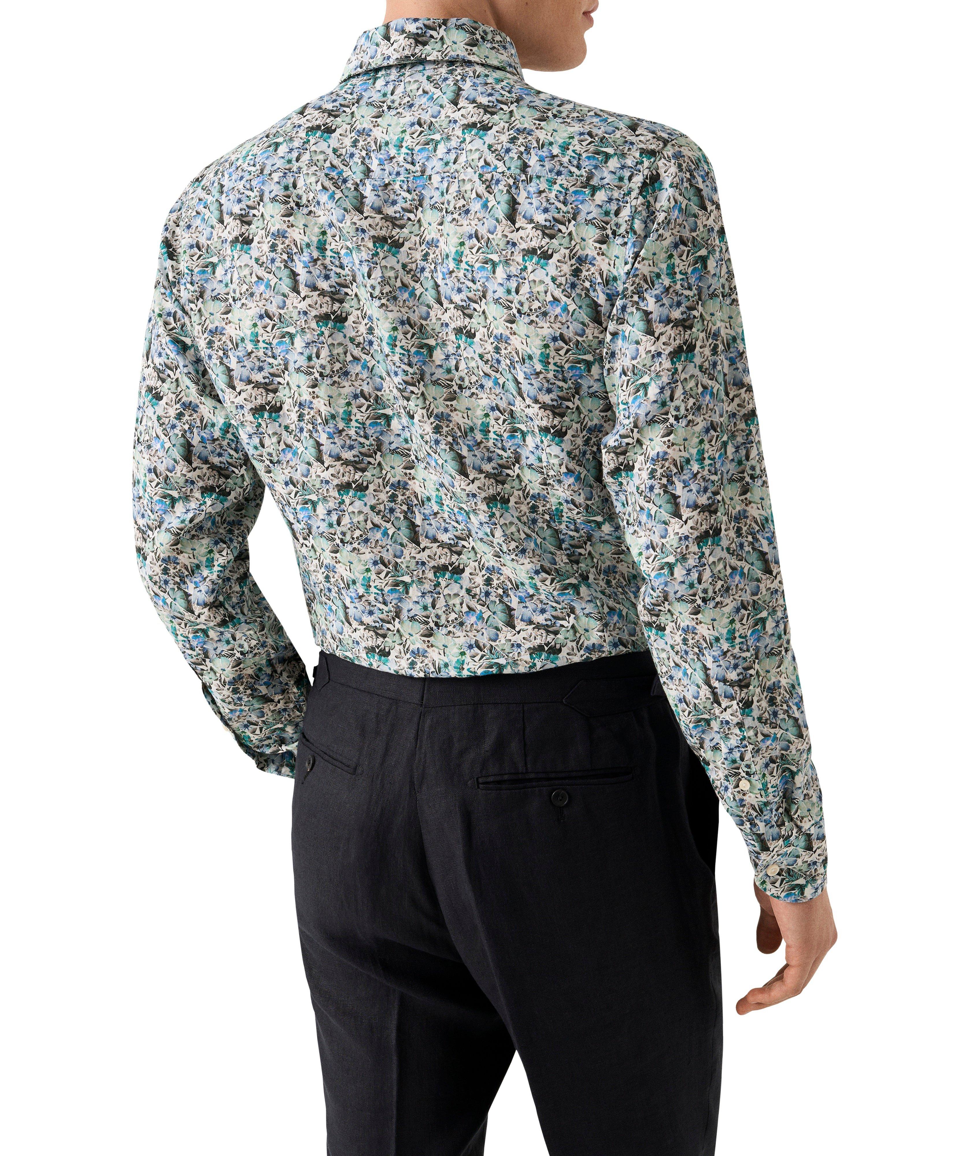 Slim-Fit Mosaic Flower Linen Shirt image 3