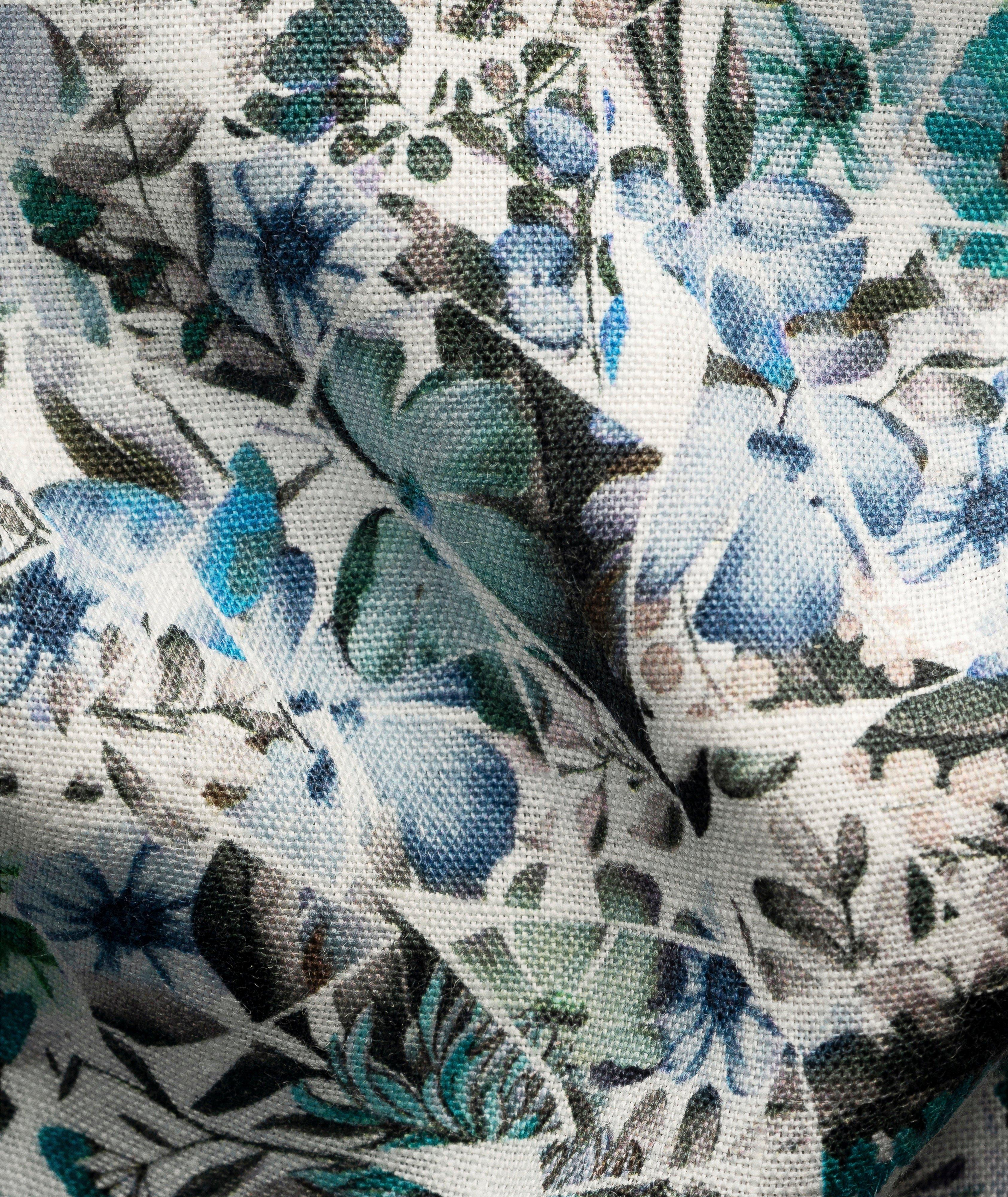Slim-Fit Mosaic Flower Linen Shirt image 5