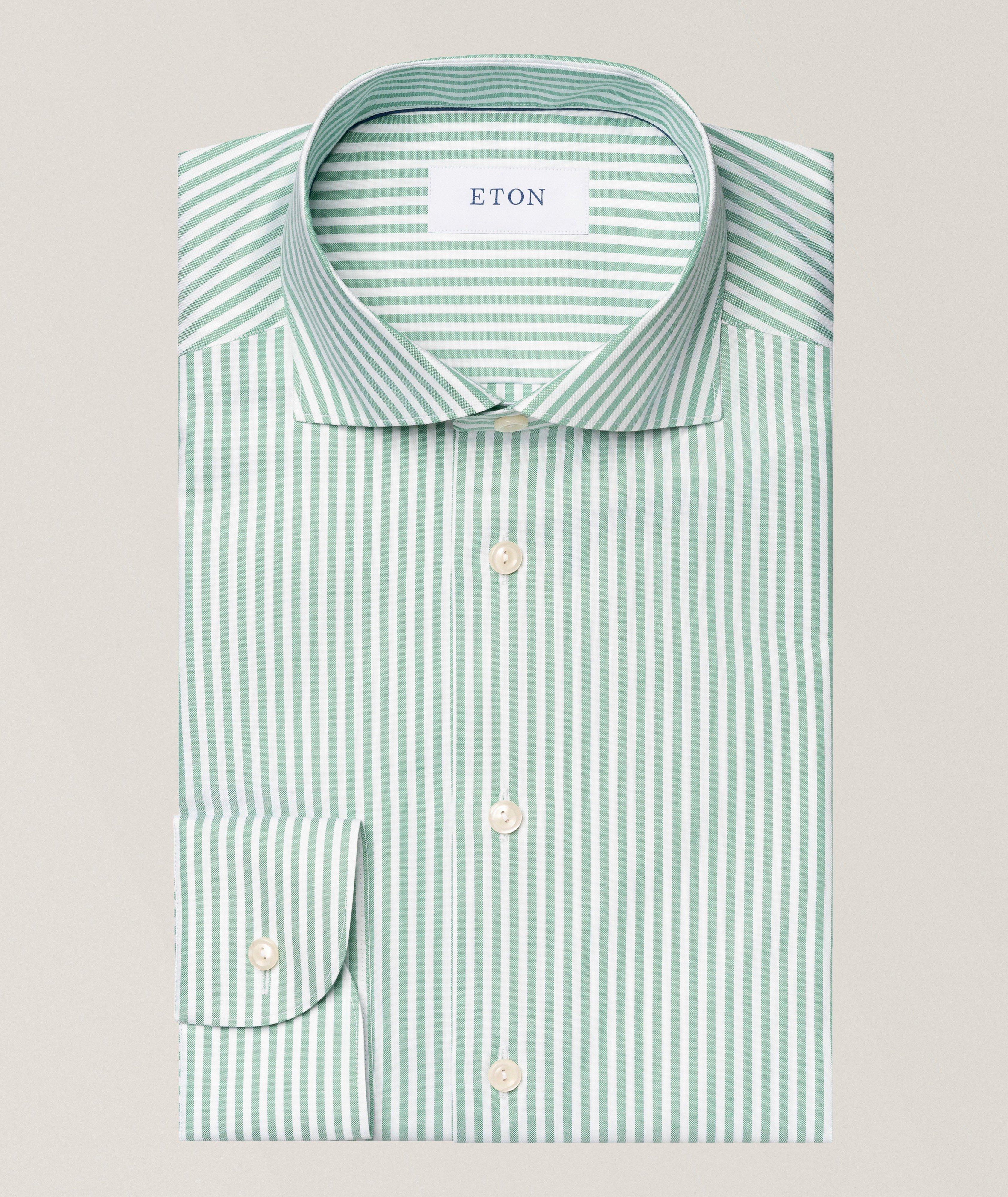 Slim-Fit Striped Signature Oxford Dress Shirt image 0