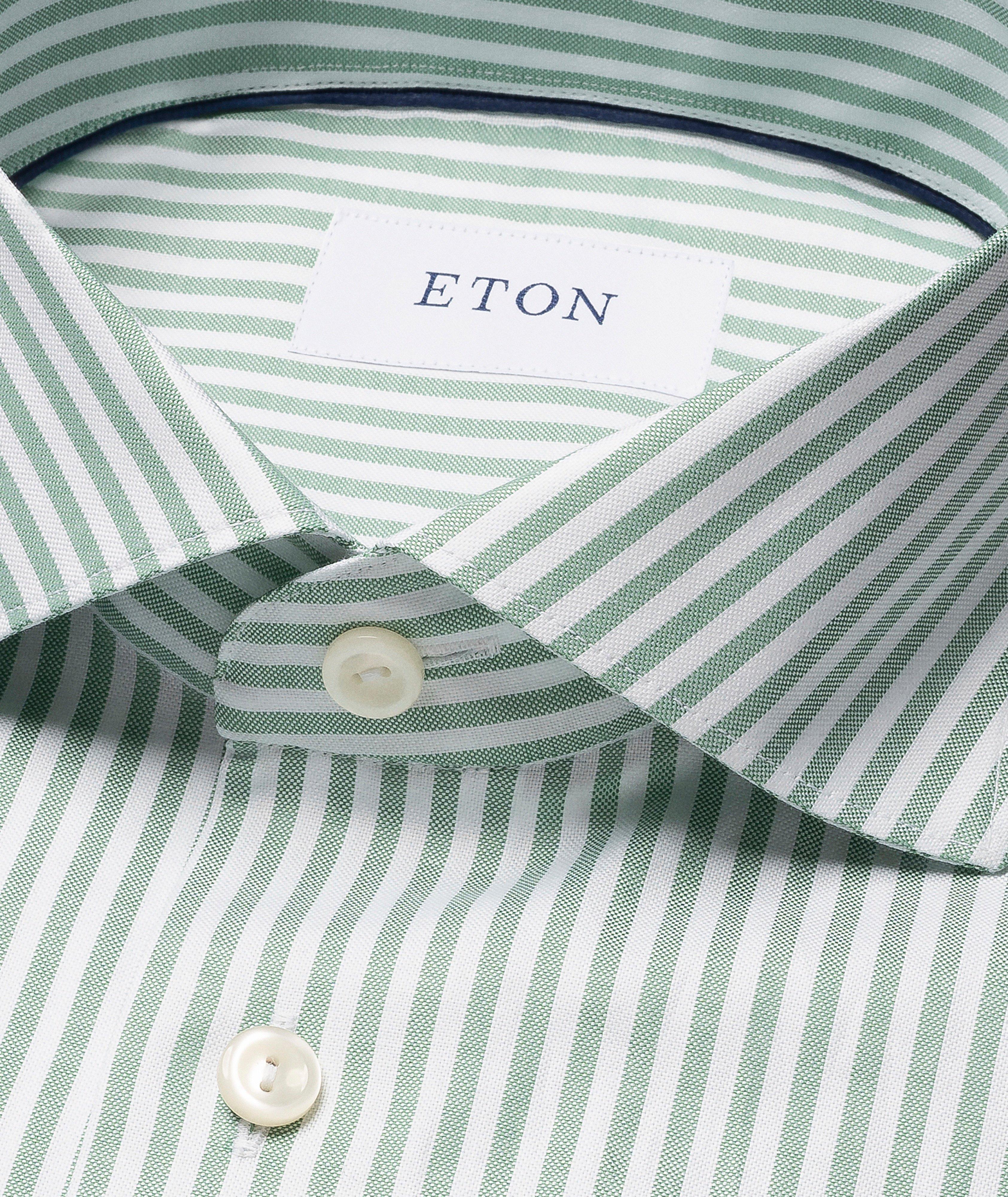 Slim-Fit Striped Signature Oxford Dress Shirt image 1