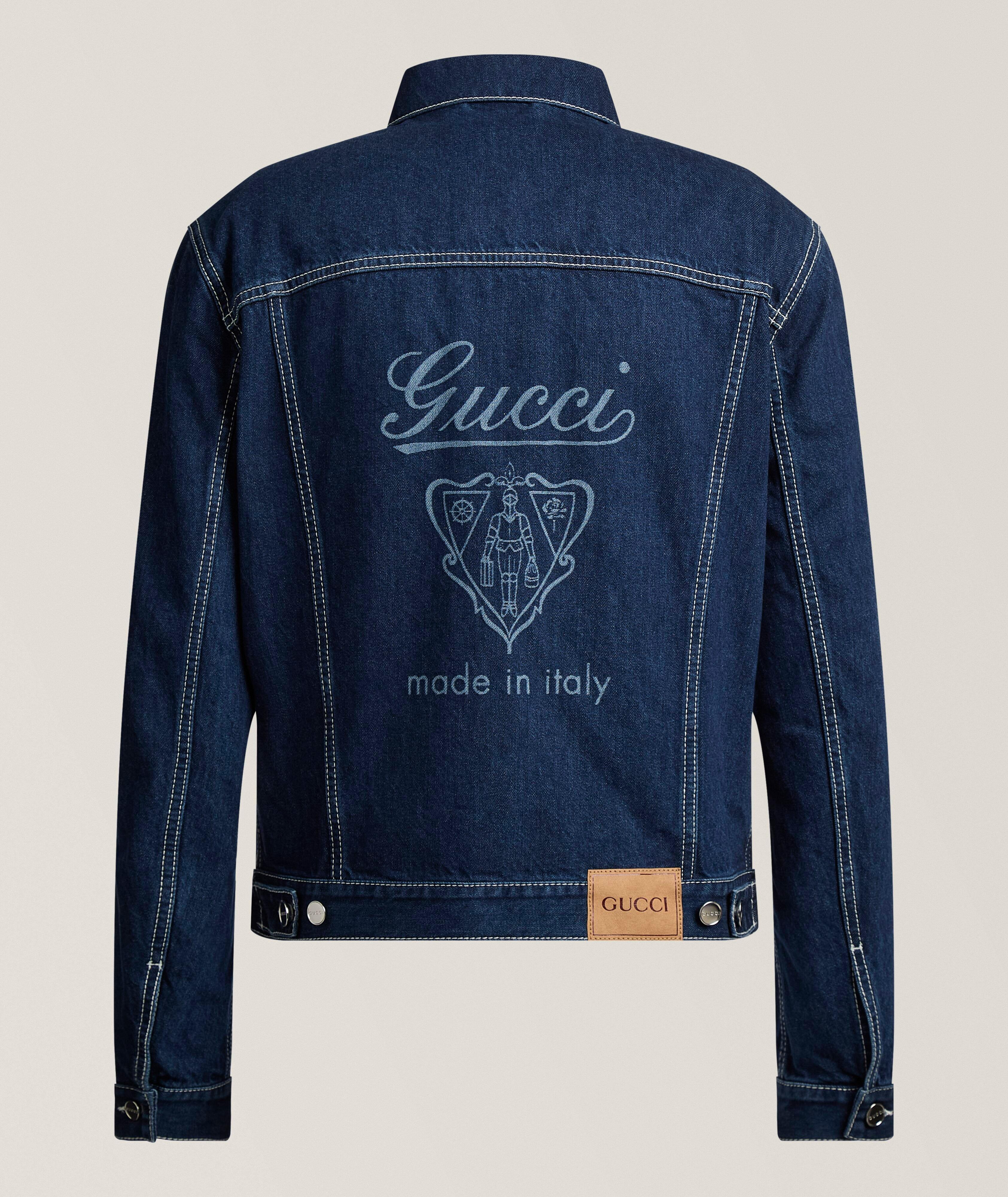 Veste denim imprimé graphique image 1