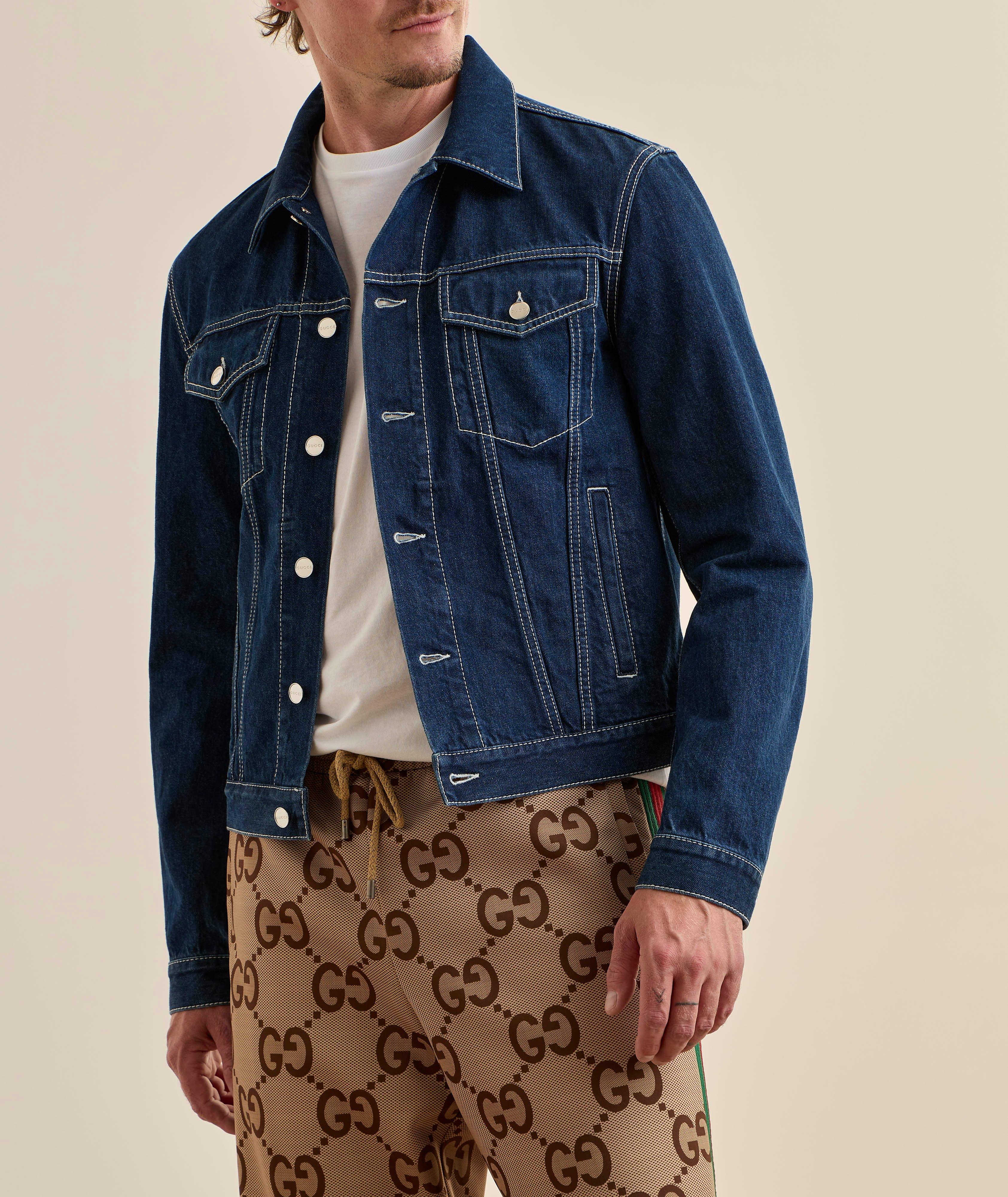 Veste denim imprimé graphique image 2