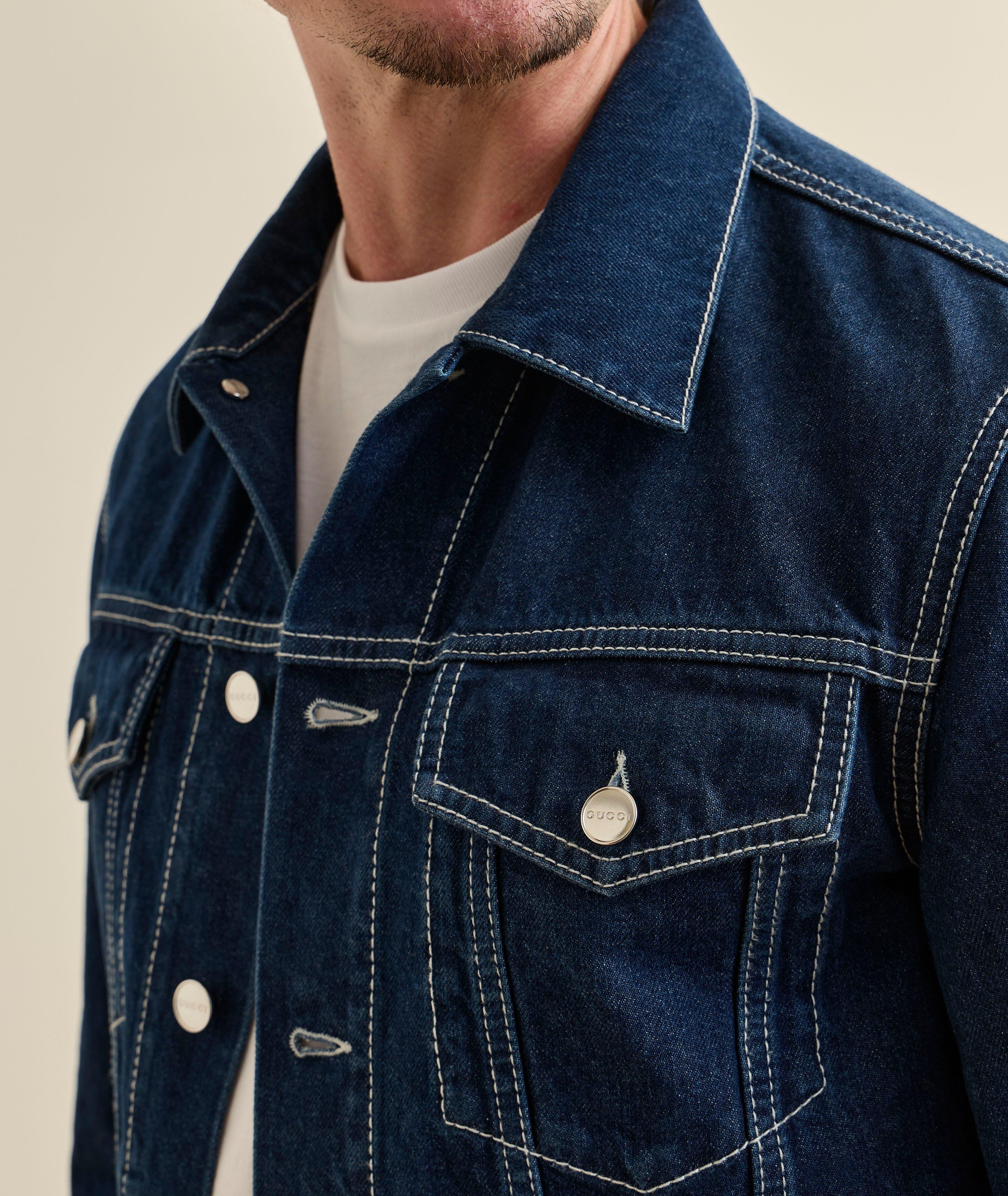 Veste denim imprimé graphique image 4