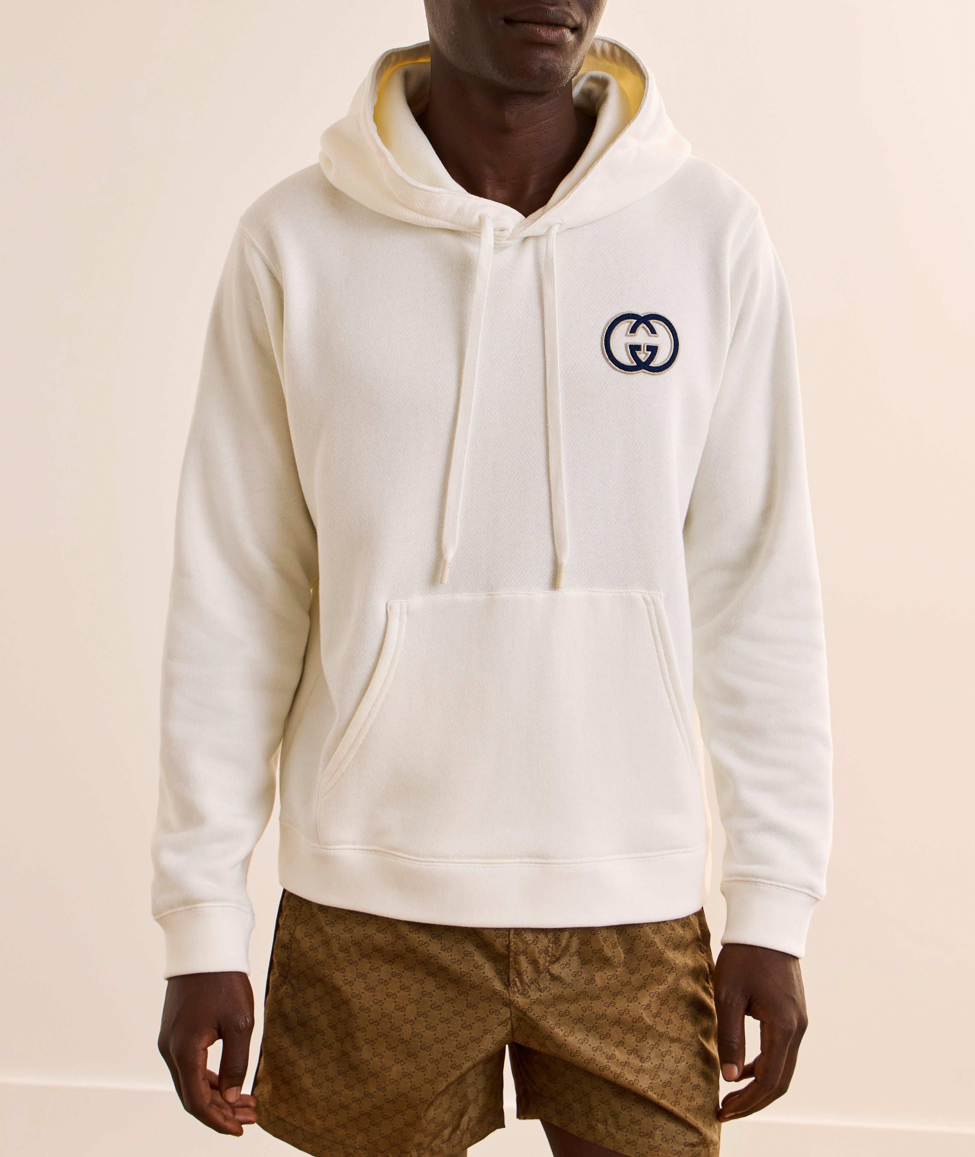 Logo Appliqué Cotton Hooded Sweater image 1
