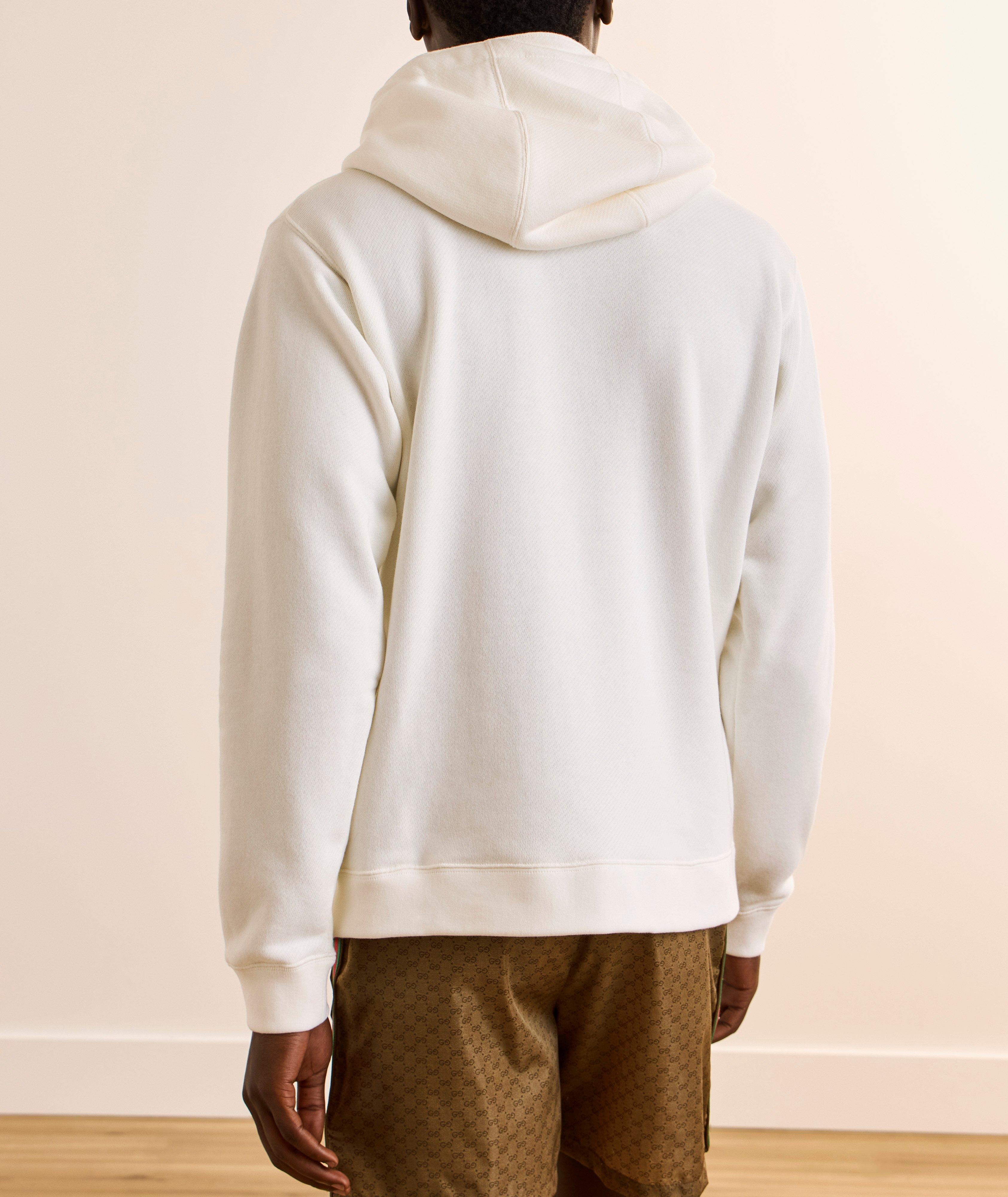 Logo Appliqué Cotton Hooded Sweater image 2