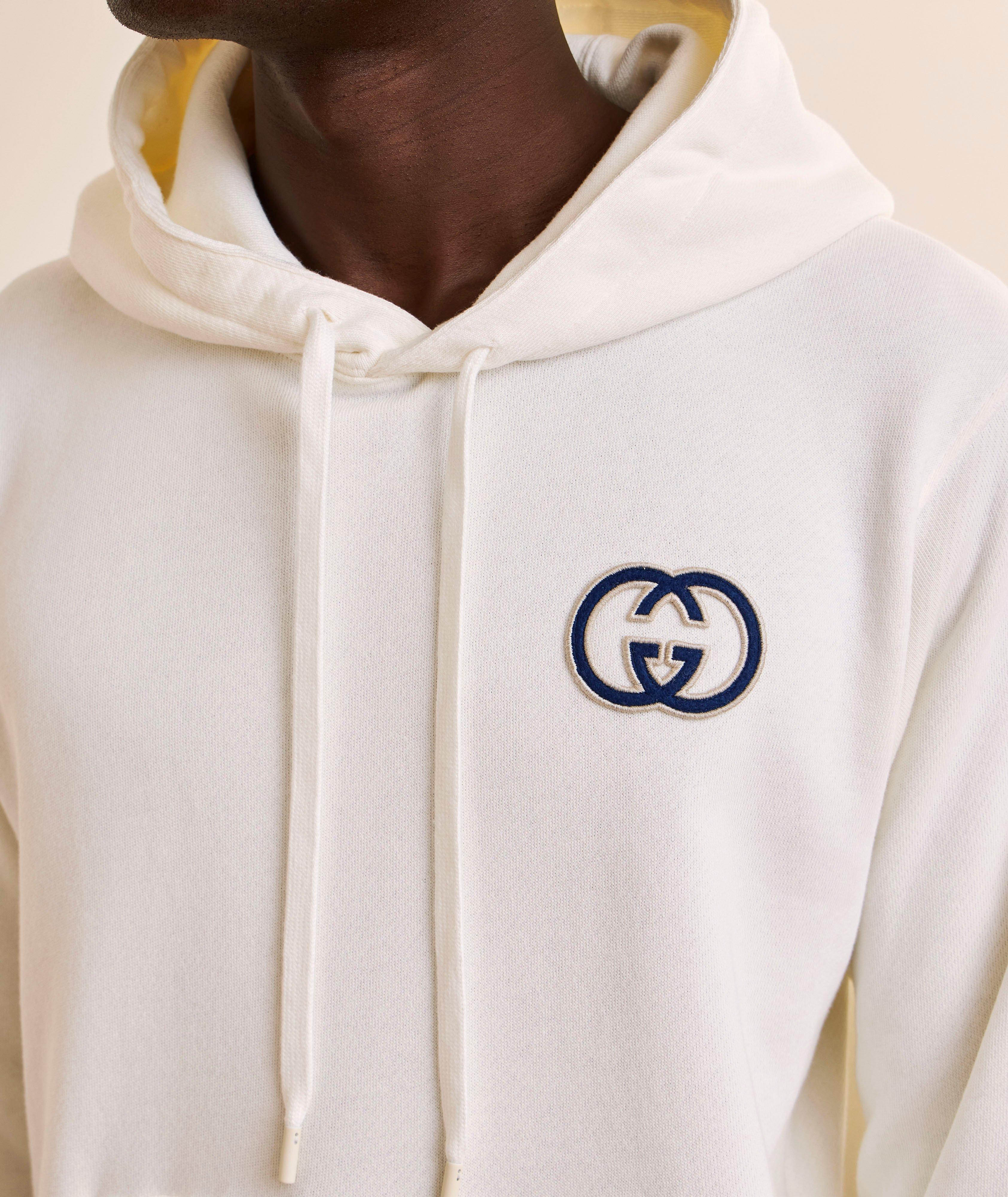 Logo Appliqué Cotton Hooded Sweater image 3