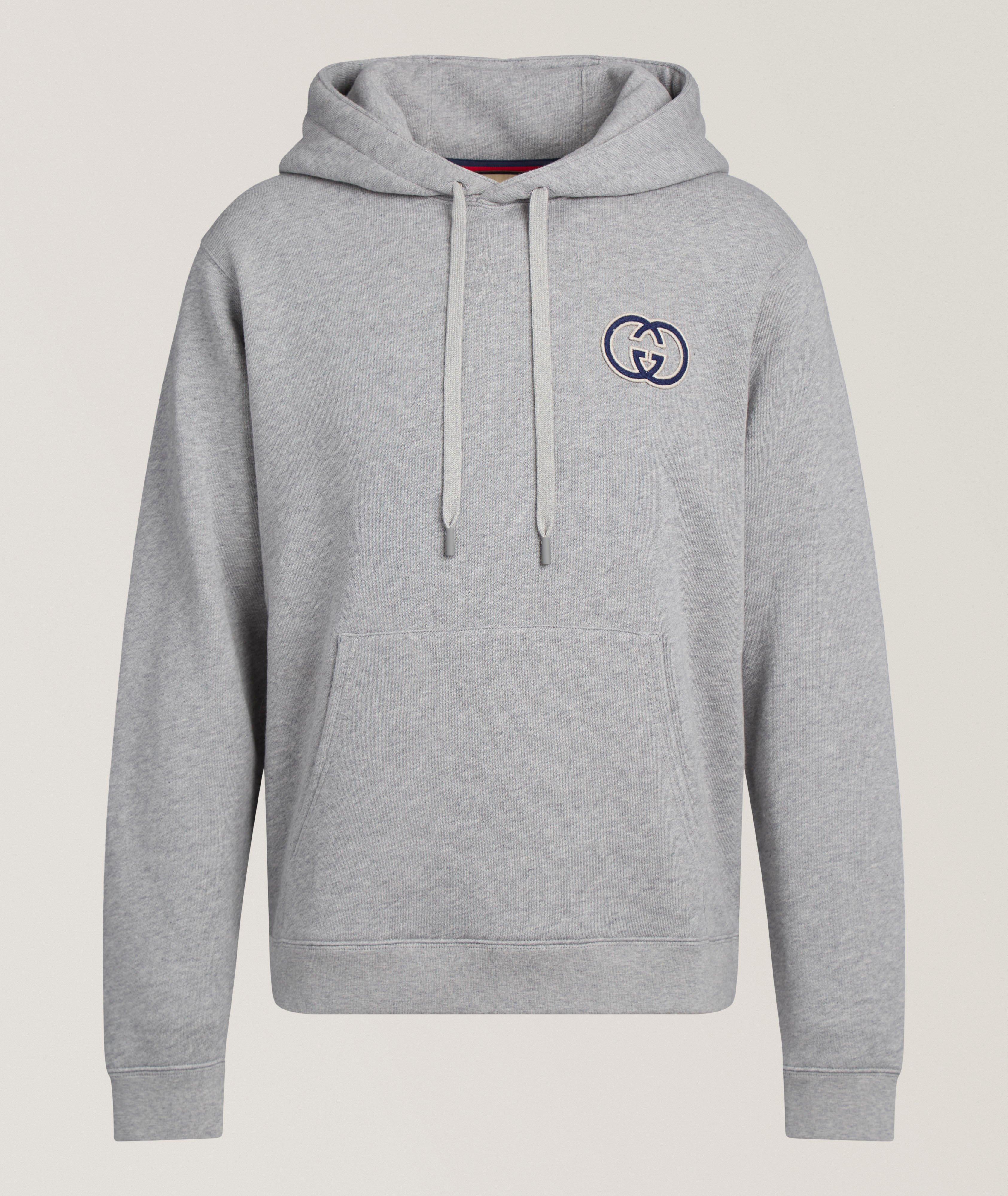 Gucci Pull à capuche coton appliqué logo