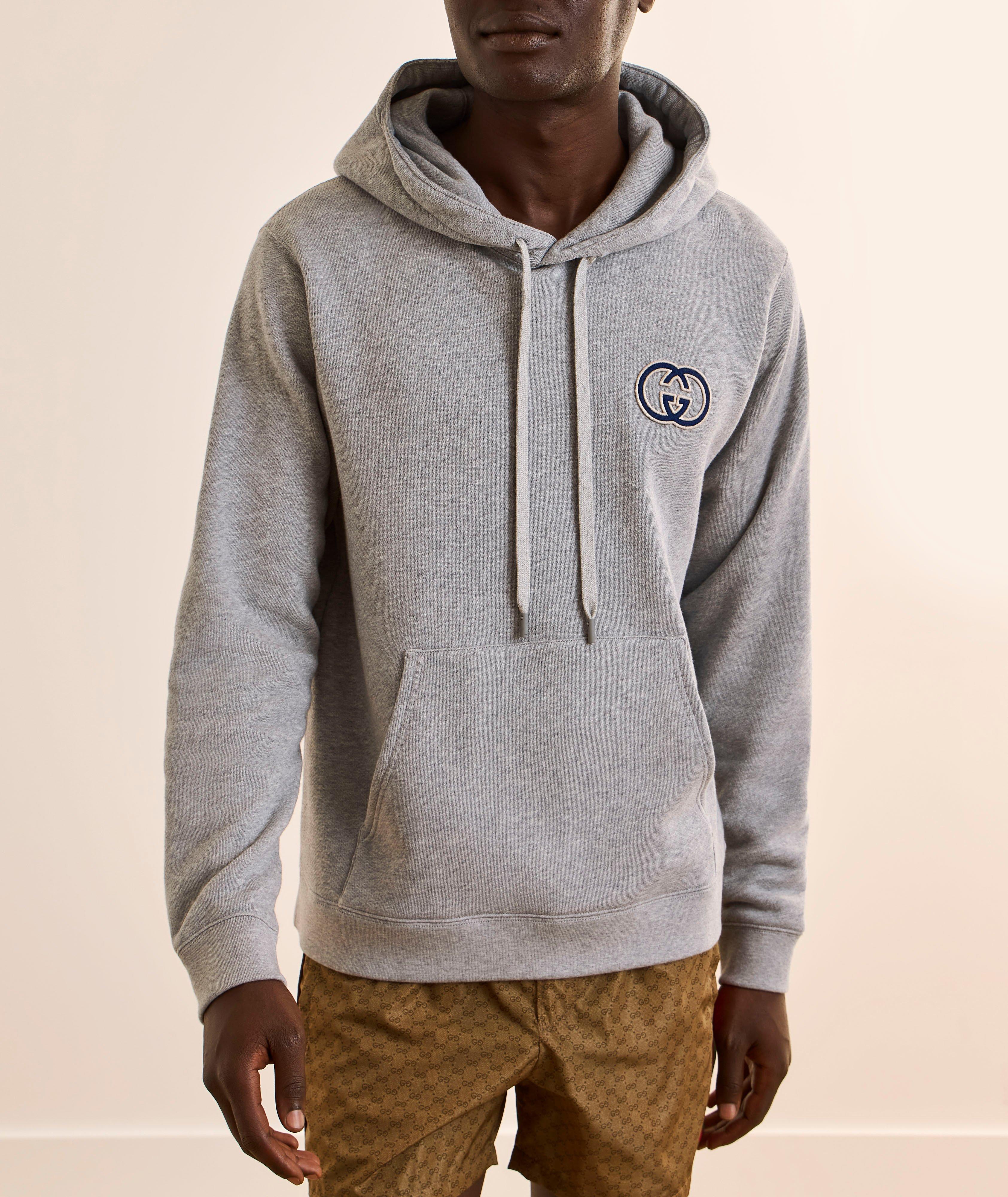 Pull à capuche coton appliqué logo image 1