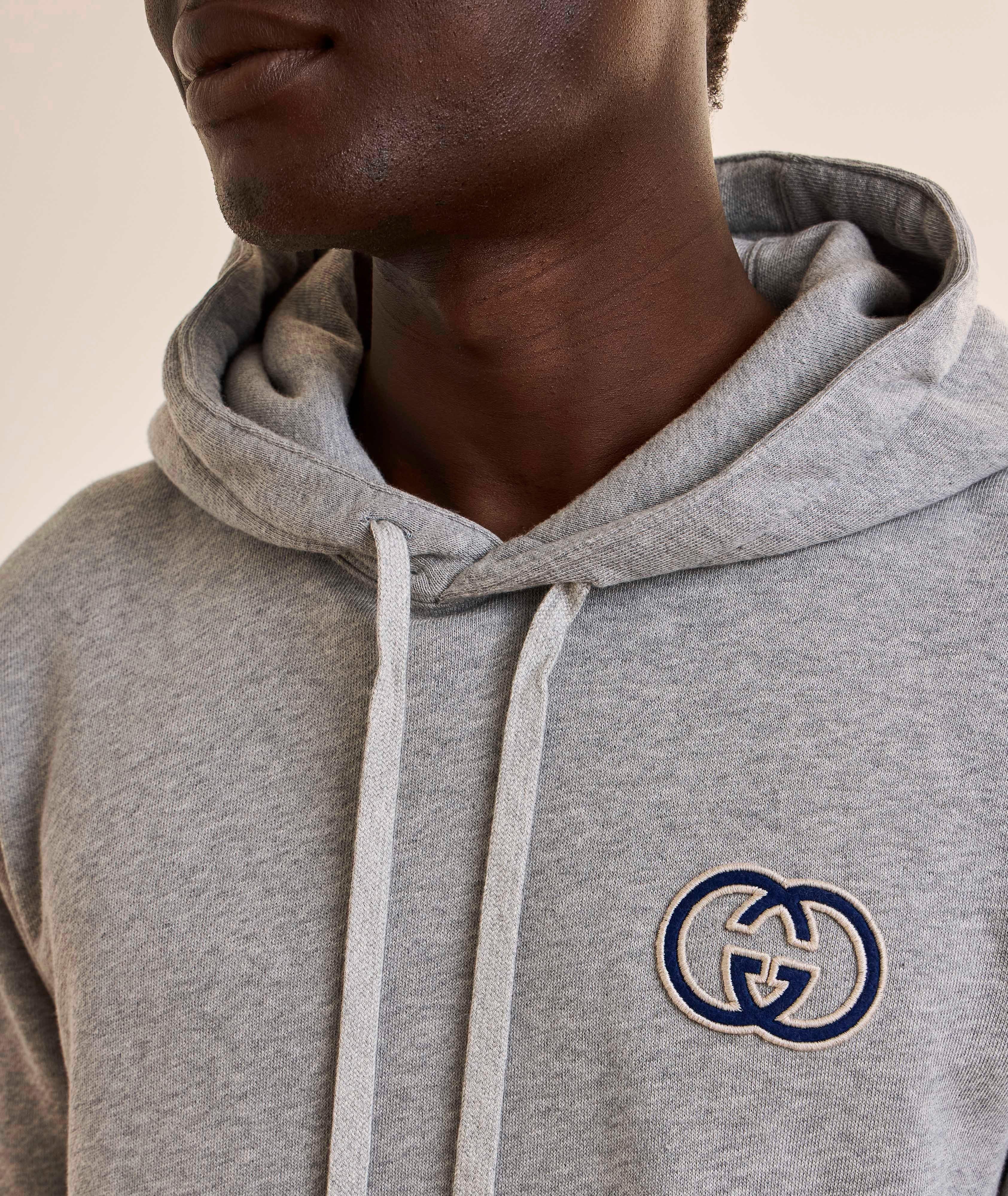 Pull à capuche coton appliqué logo image 3