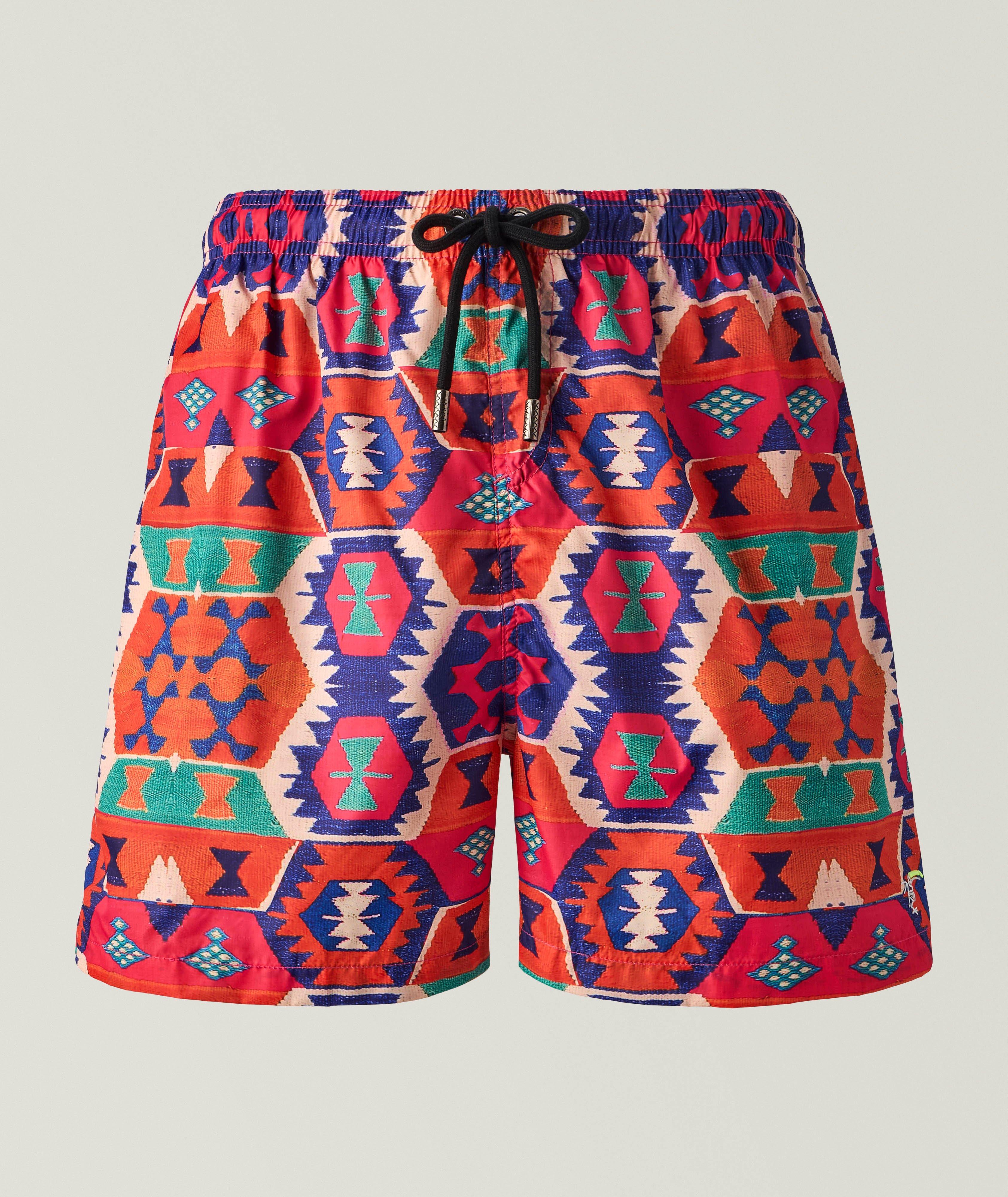 Aztec Geometric Printed Swim Shorts image 0