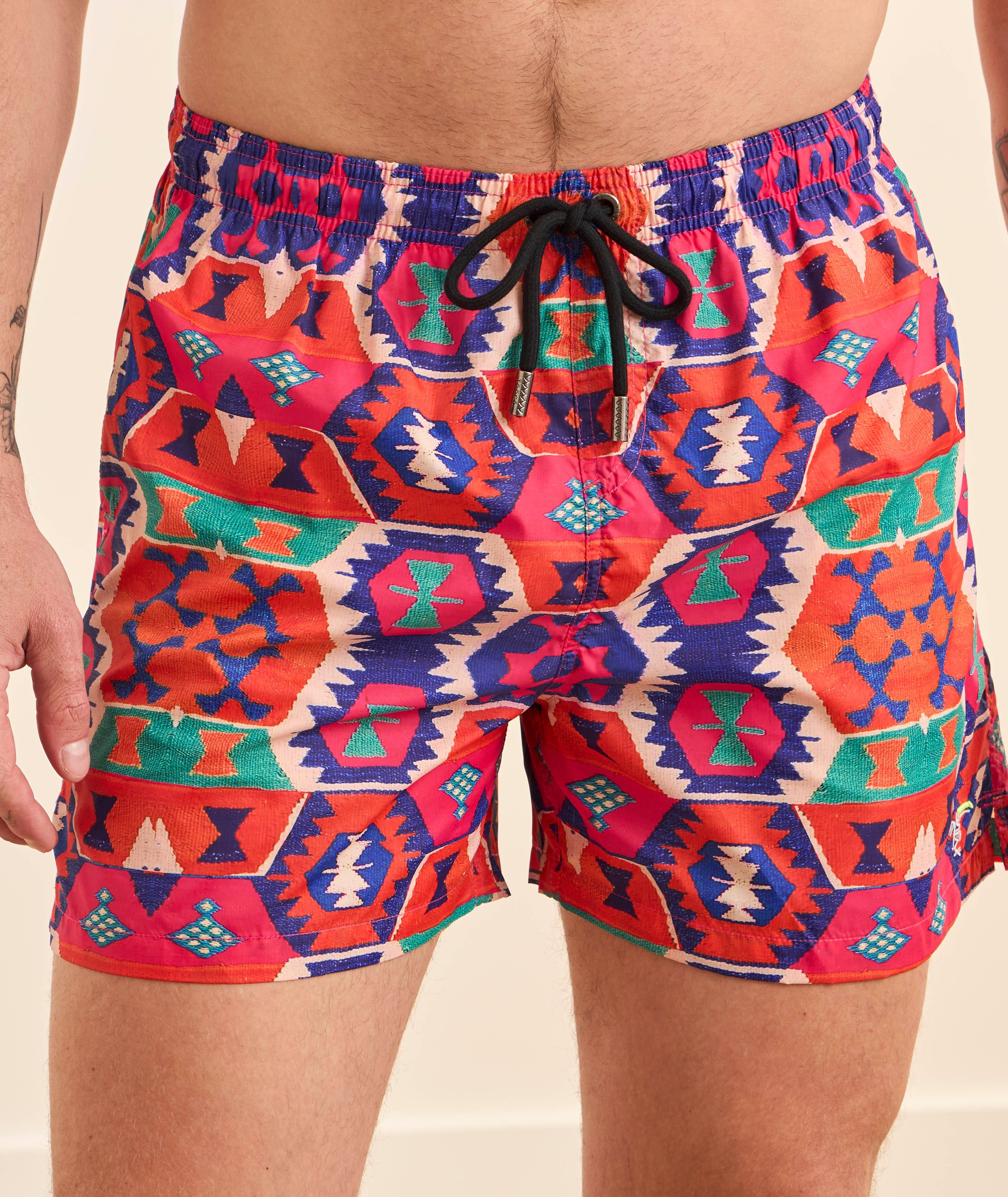 Aztec Geometric Printed Swim Shorts image 1