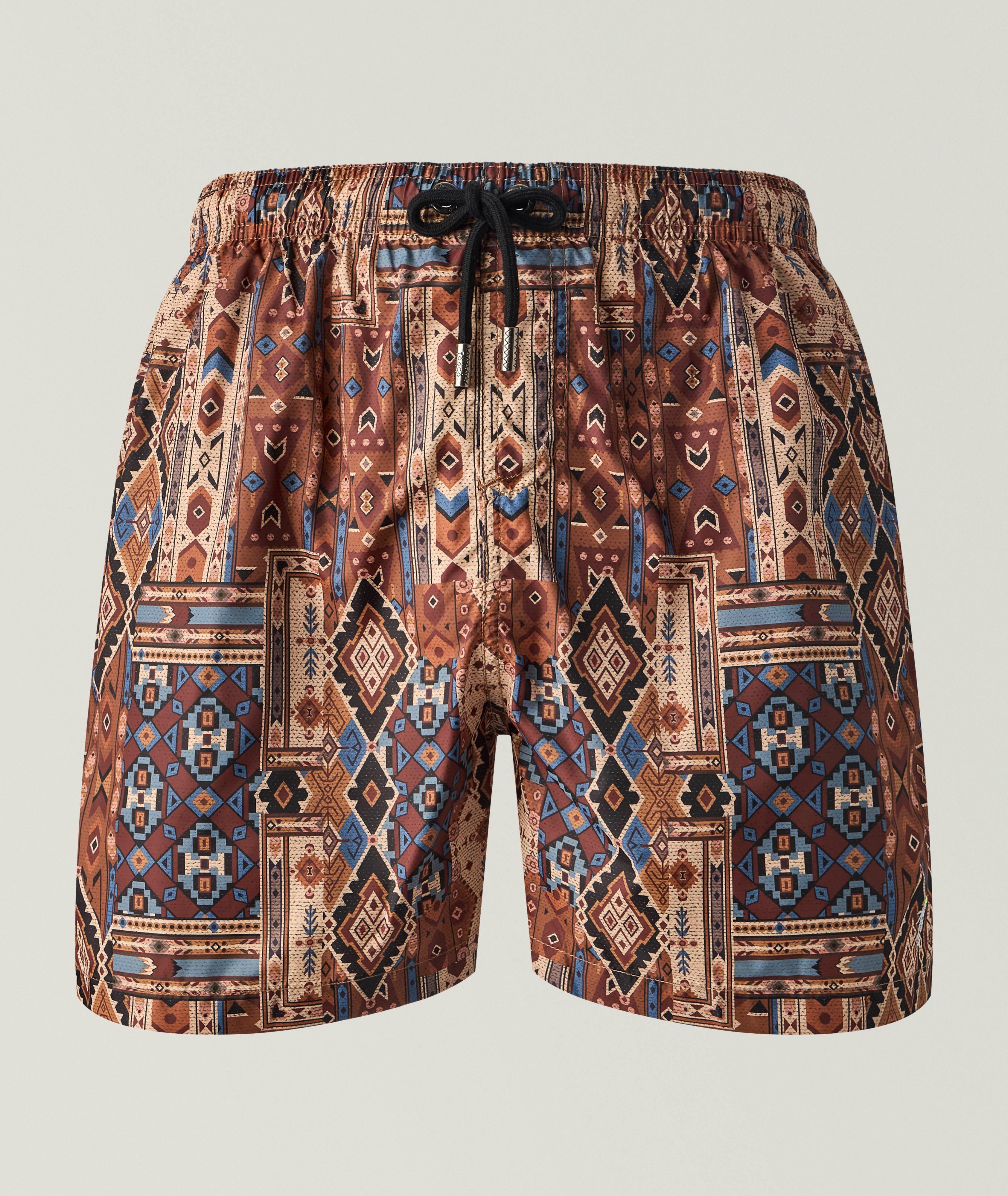Patchwork Printed Swim Shorts image 0