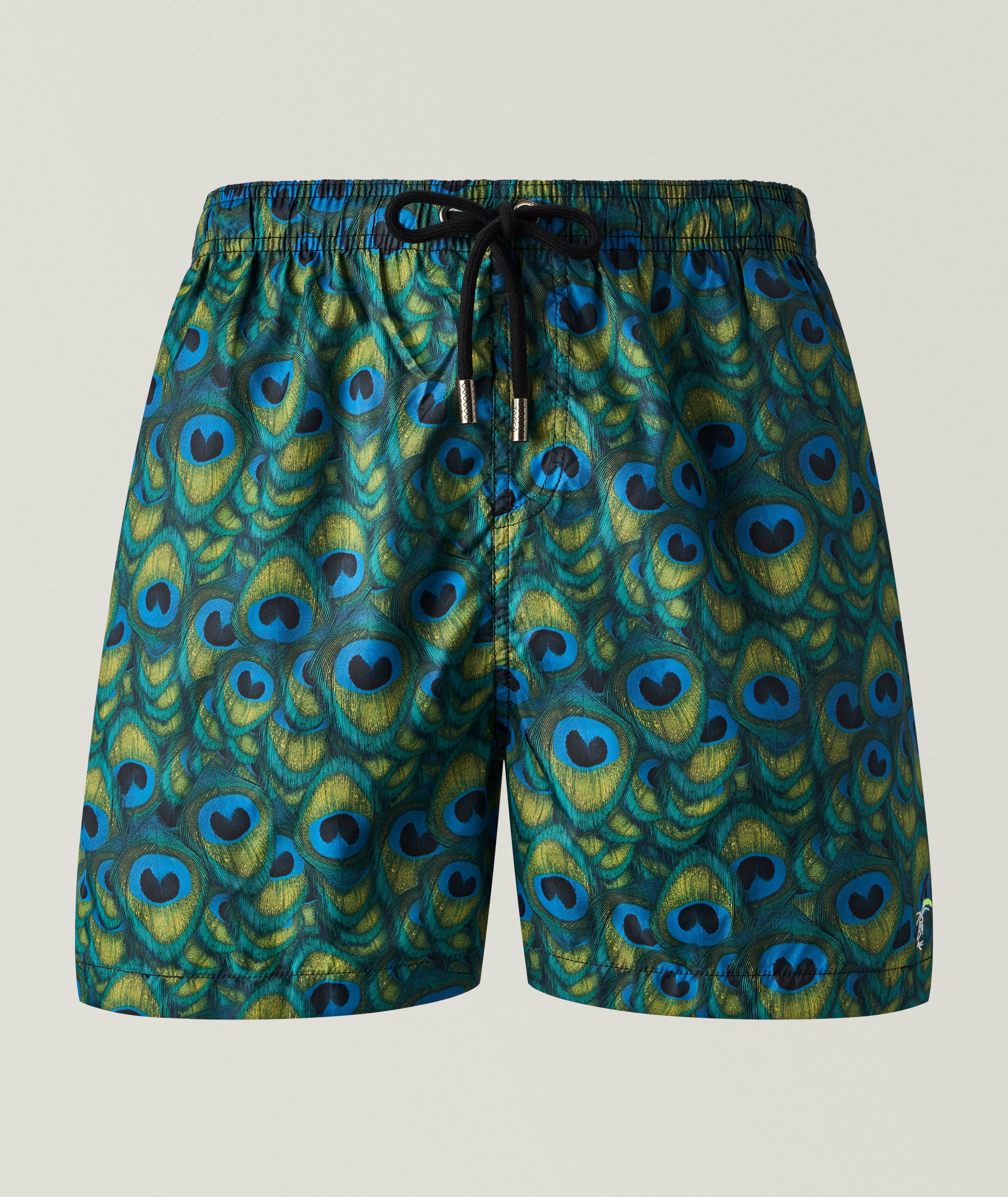 Peacock Feathers Printed Swim Shorts image 0