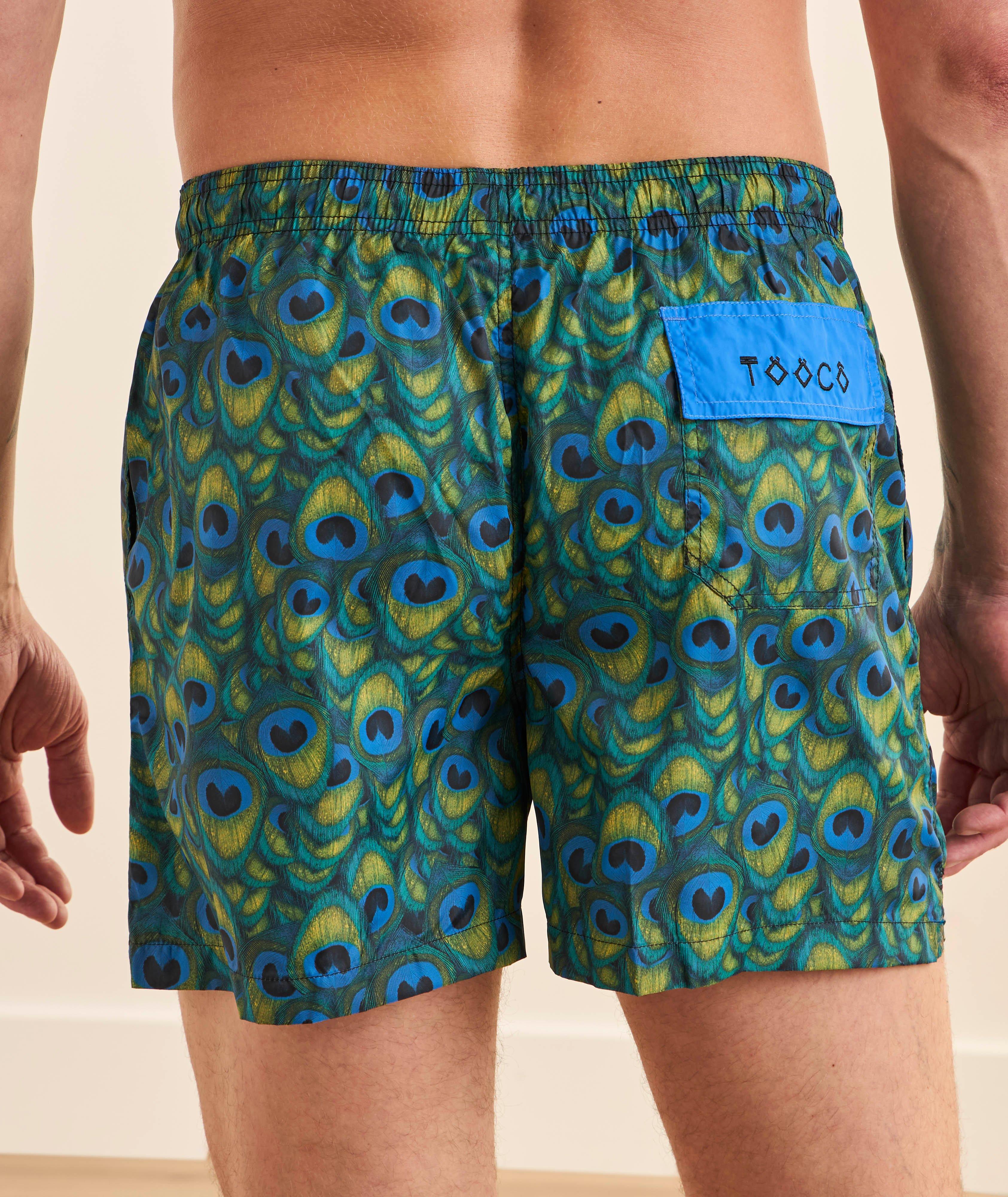 Peacock Feathers Printed Swim Shorts image 2