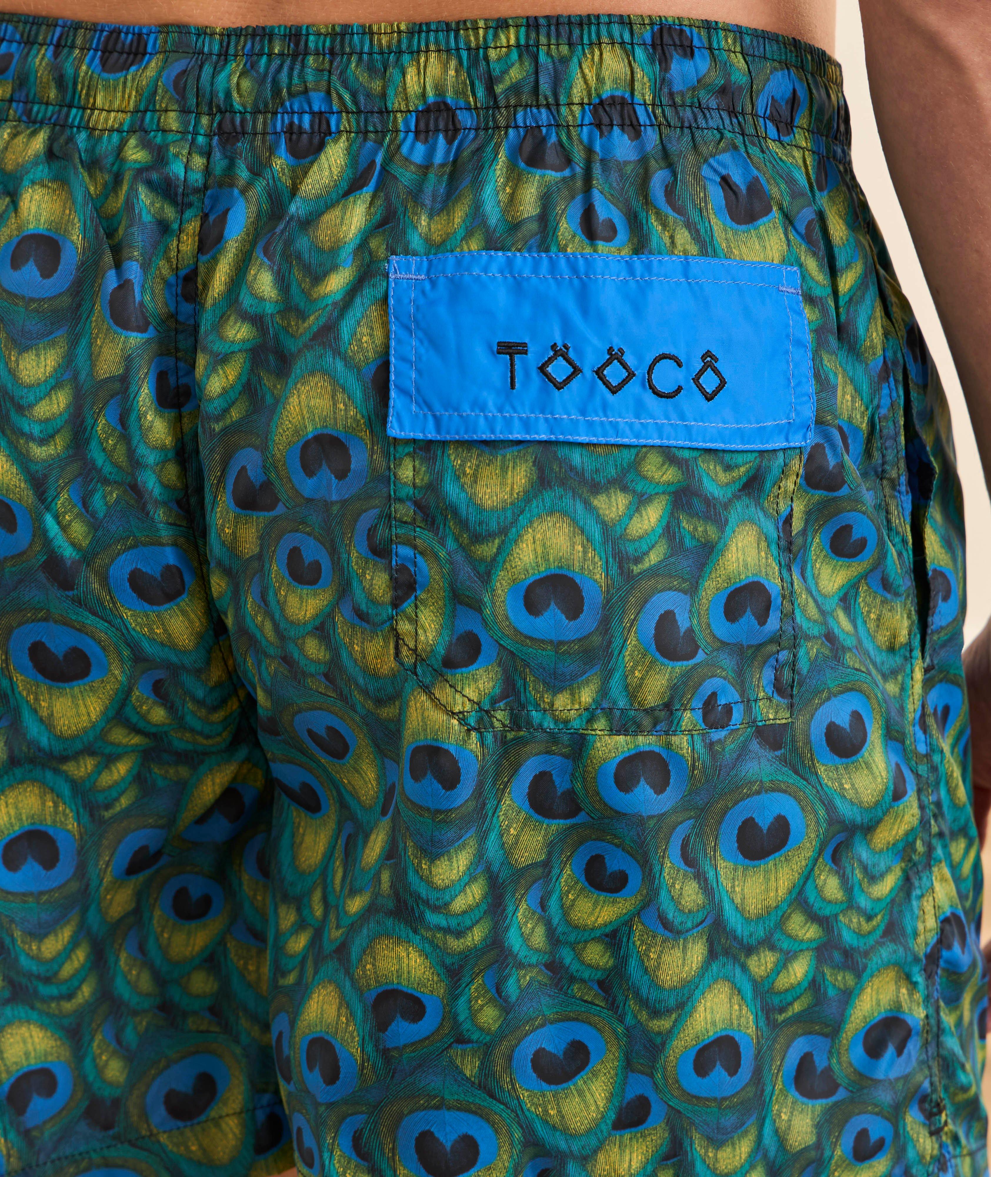 Peacock Feathers Printed Swim Shorts image 4