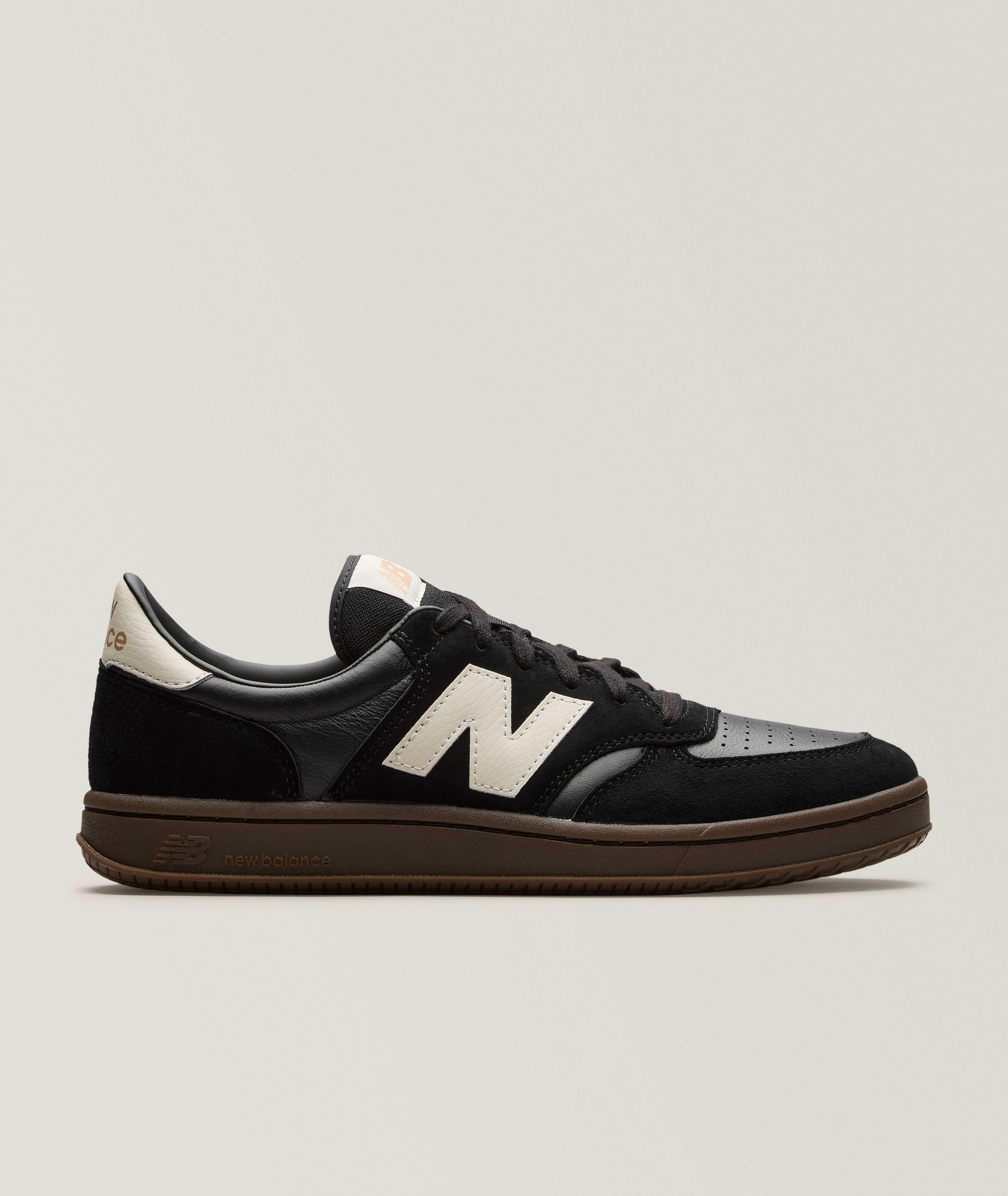 New Balance Chaussures Sport En Suède & Cuir Perforés T500 En Noir | Taille Homme 8.5