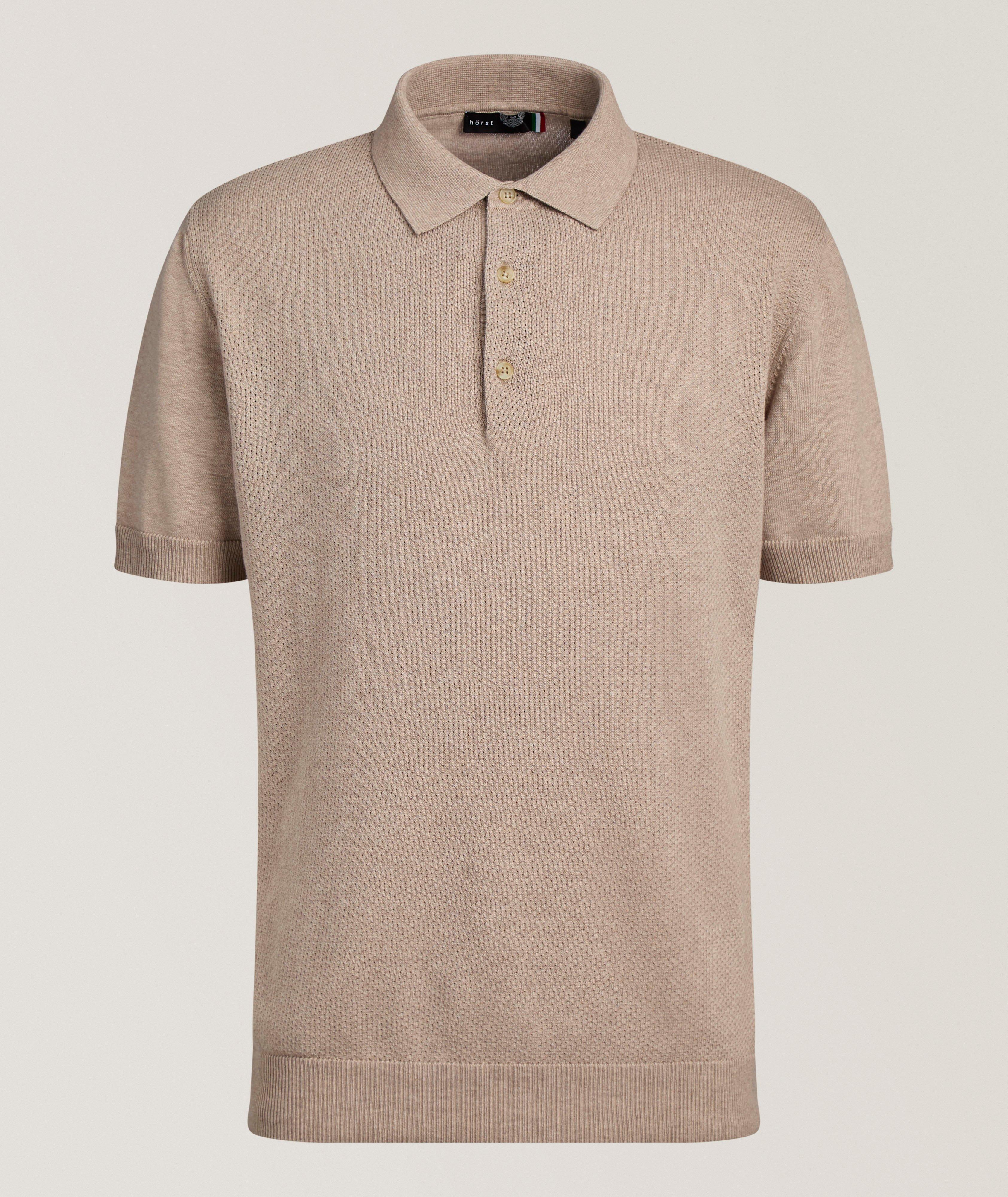 Horst Perforated Knit Organic Cotton Polo 