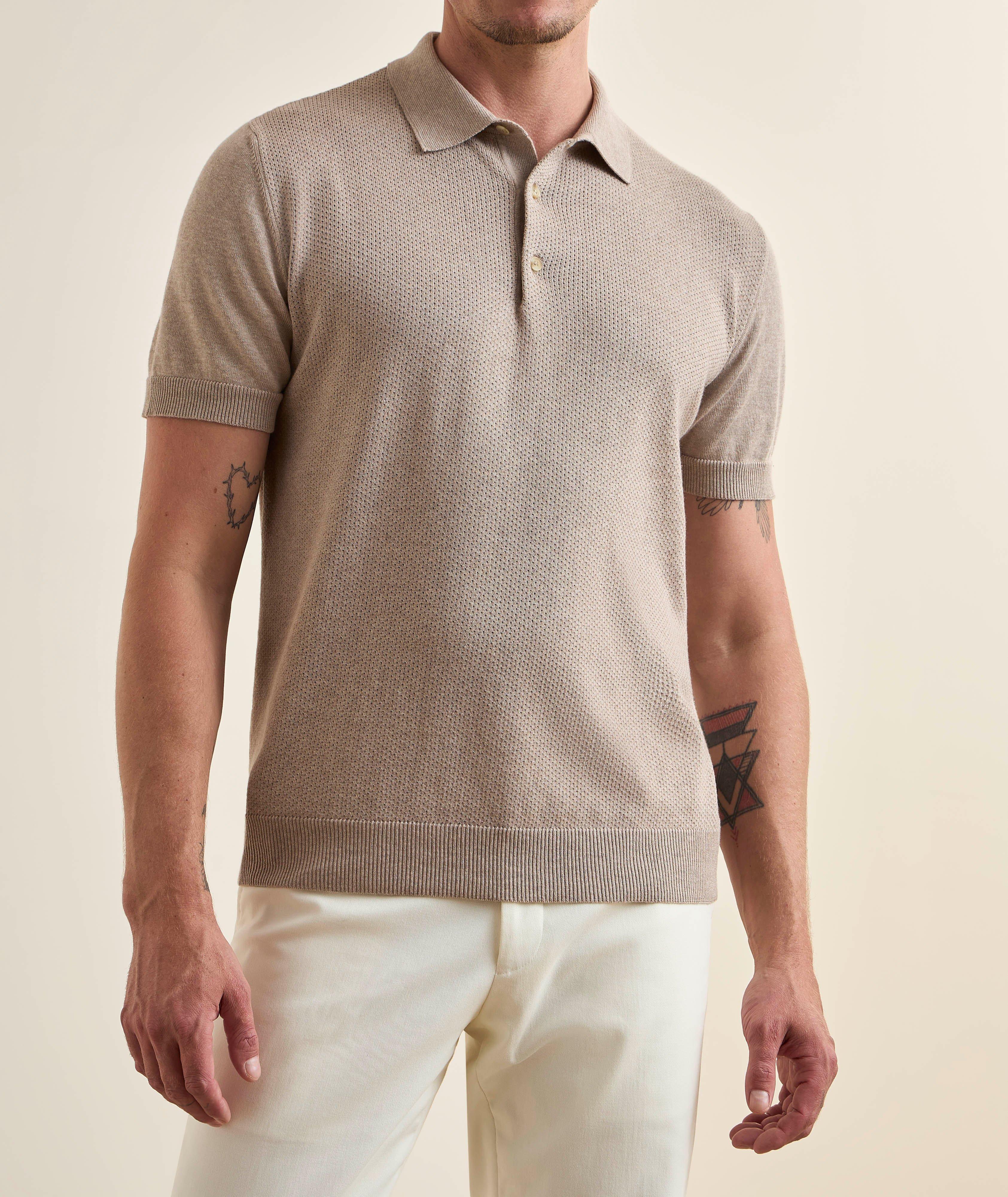 Perforated Knit Organic Cotton Polo  image 1