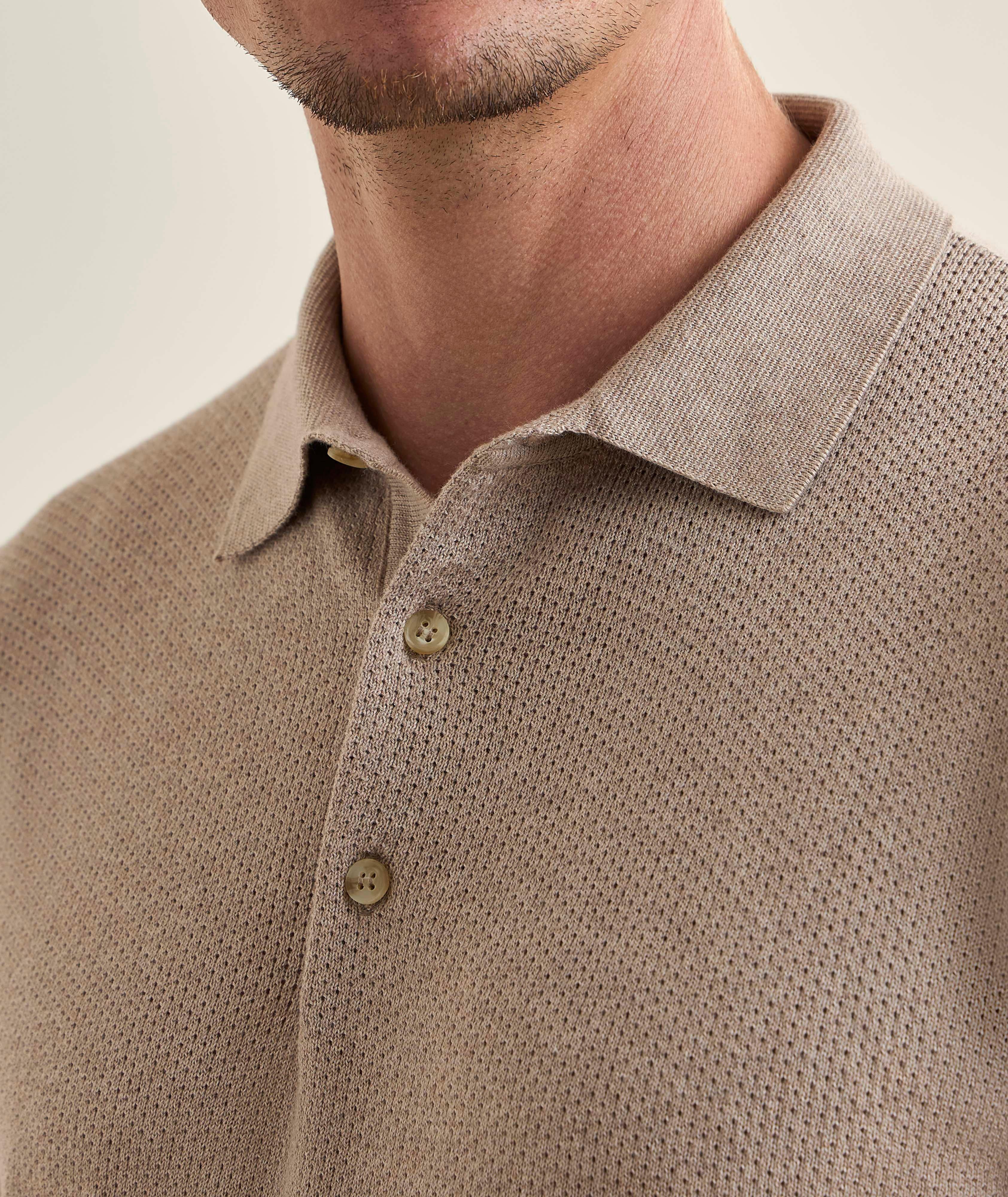 Perforated Knit Organic Cotton Polo  image 3