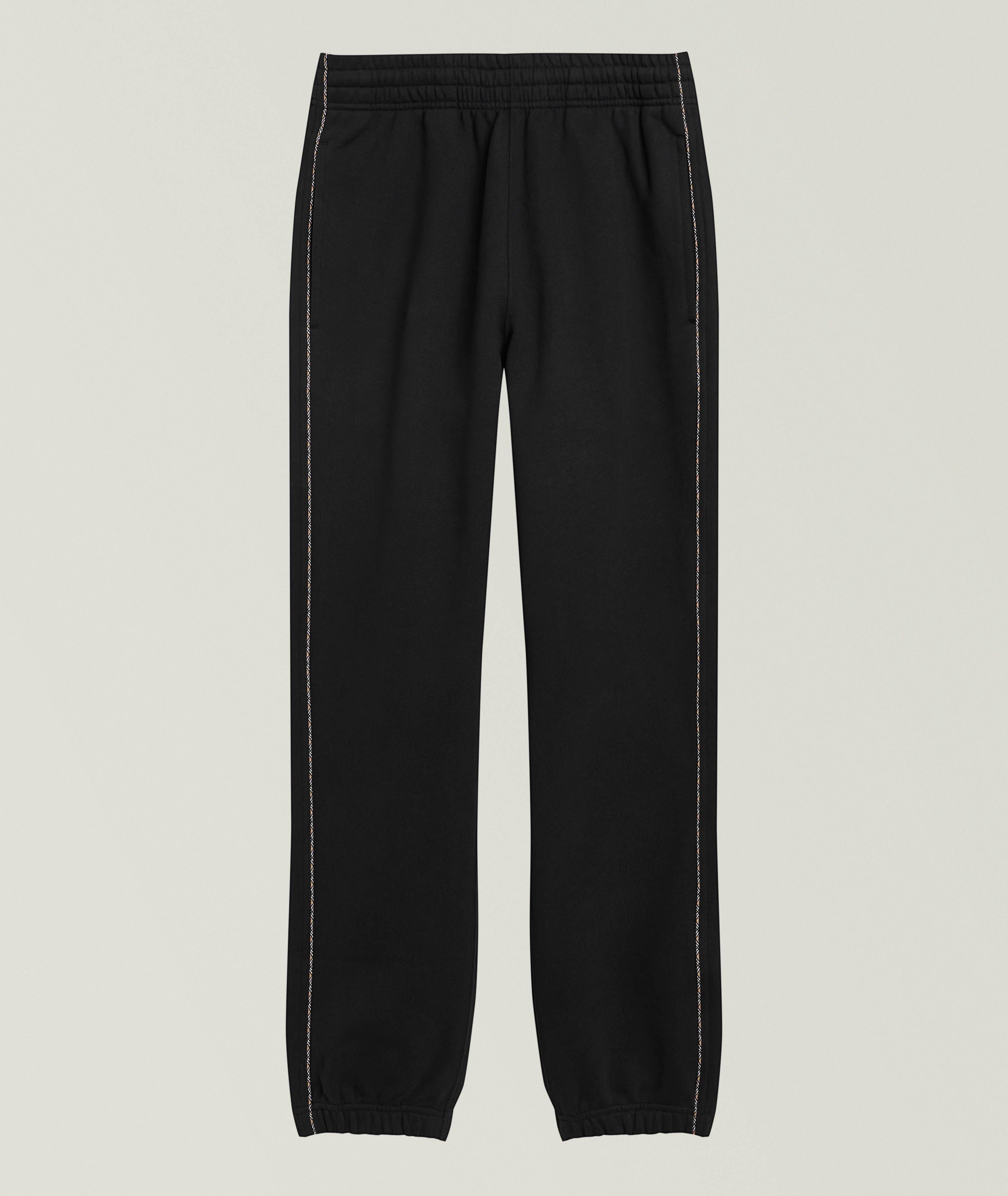 Burberry Pantalon De Survêtement Passepoil Carreaux En Noir | Taille Homme Moyen