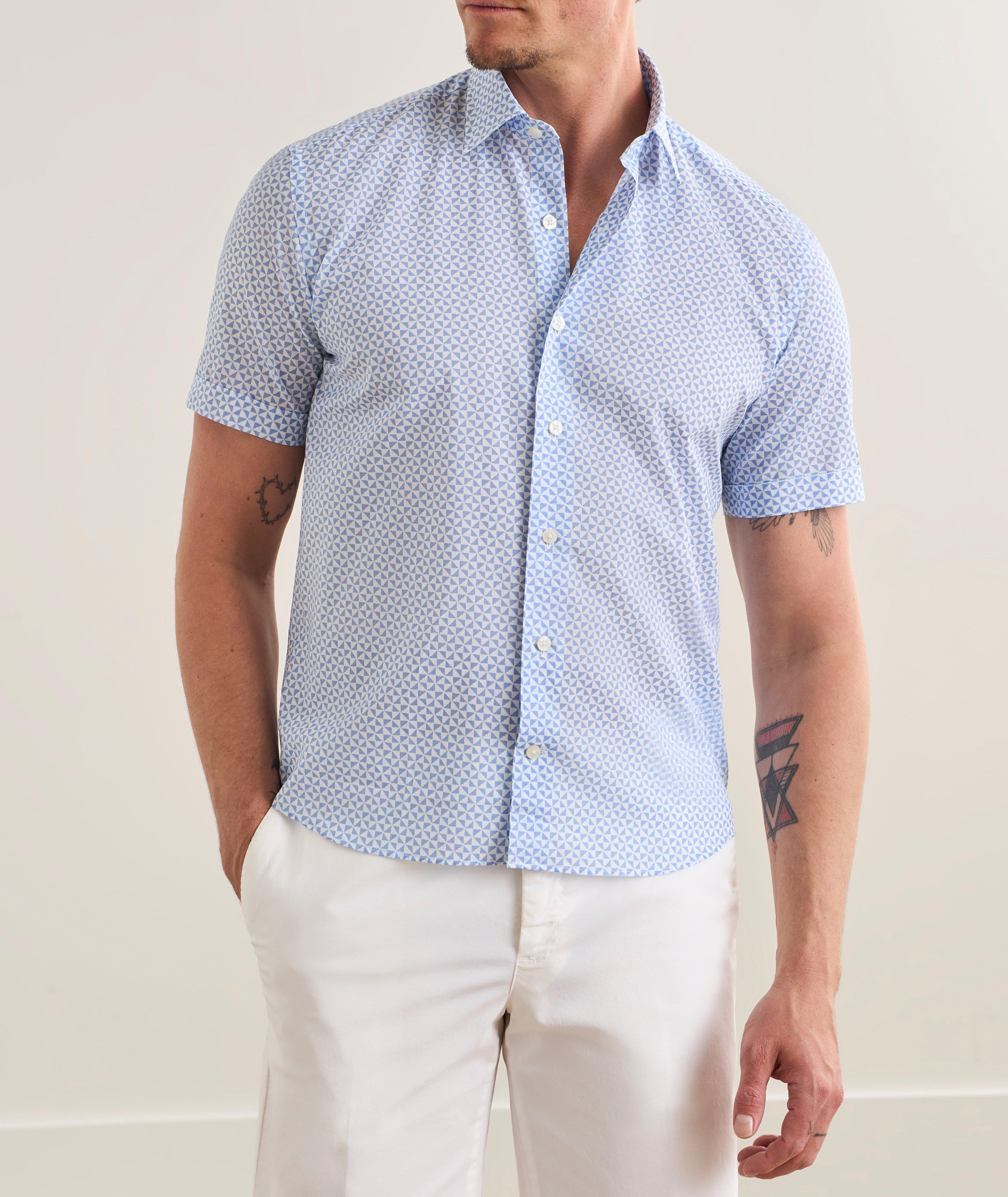 Chemise coton Albini géométrique coupe-contemporaine image 1