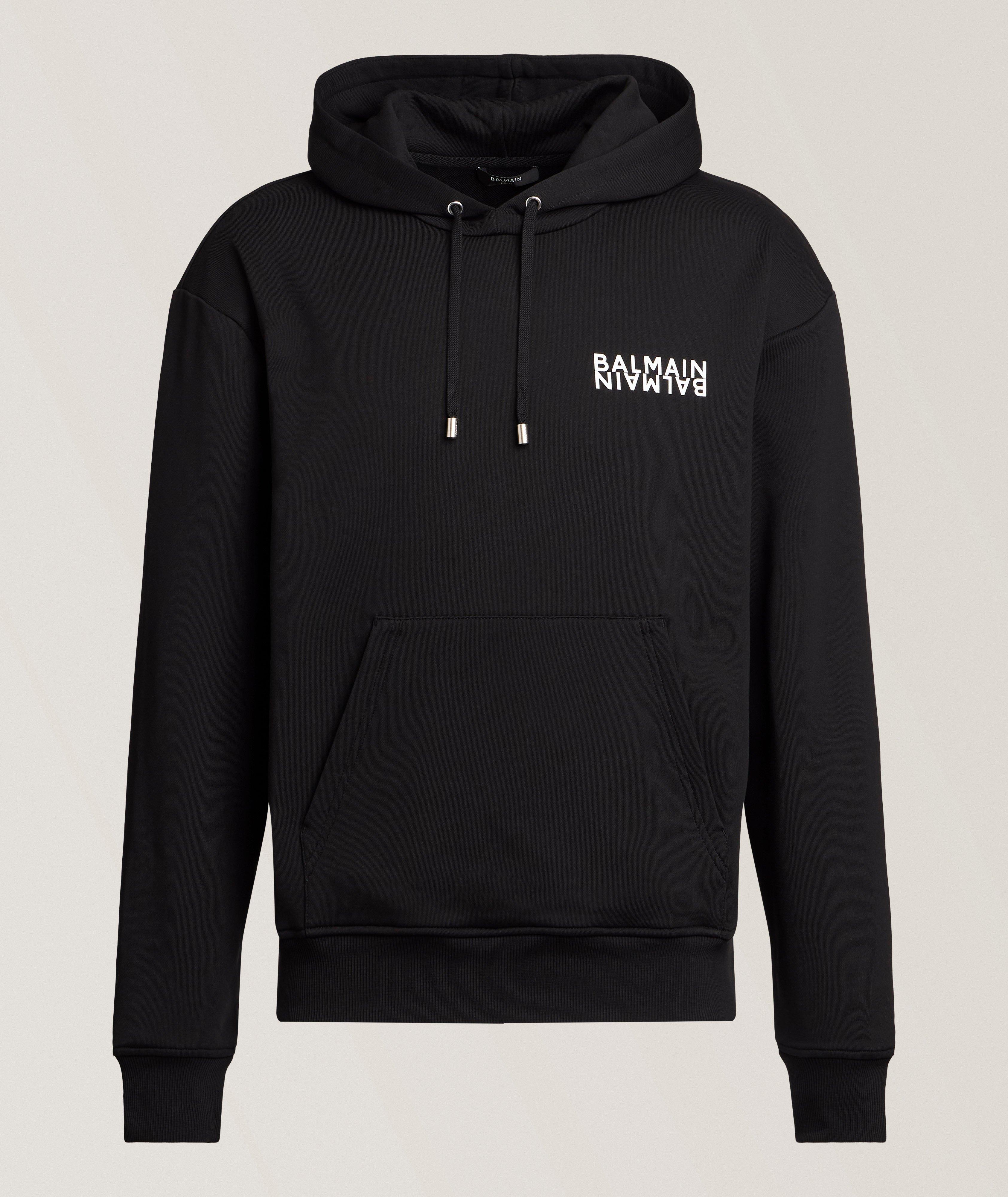 Balmain Logo-Print Cotton Hooded Sweatshirt