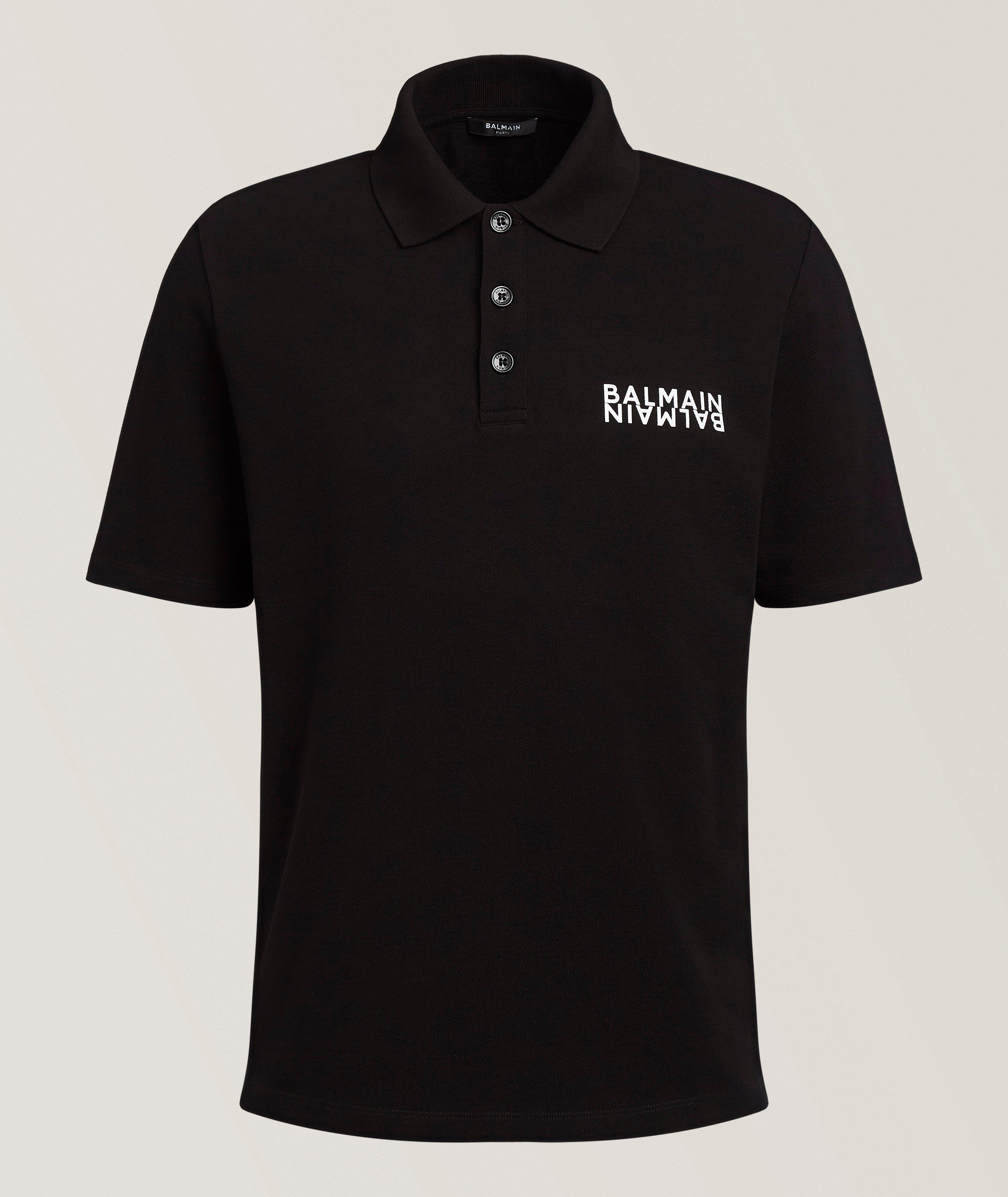 Balmain Logo-Print Cotton Piqué Polo 