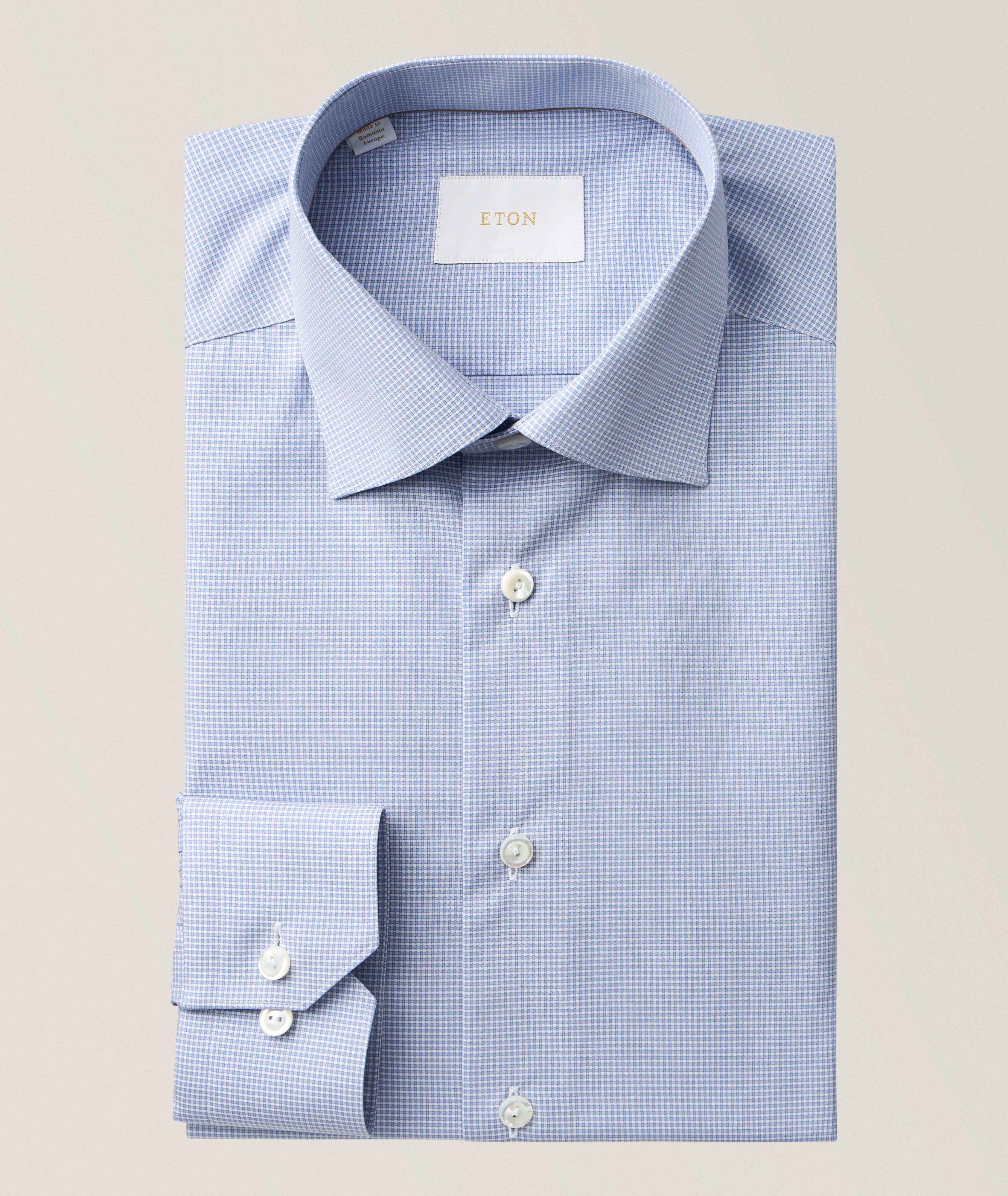 Eton Contemporary-Fit Micro-Check Supima Dress Shirt