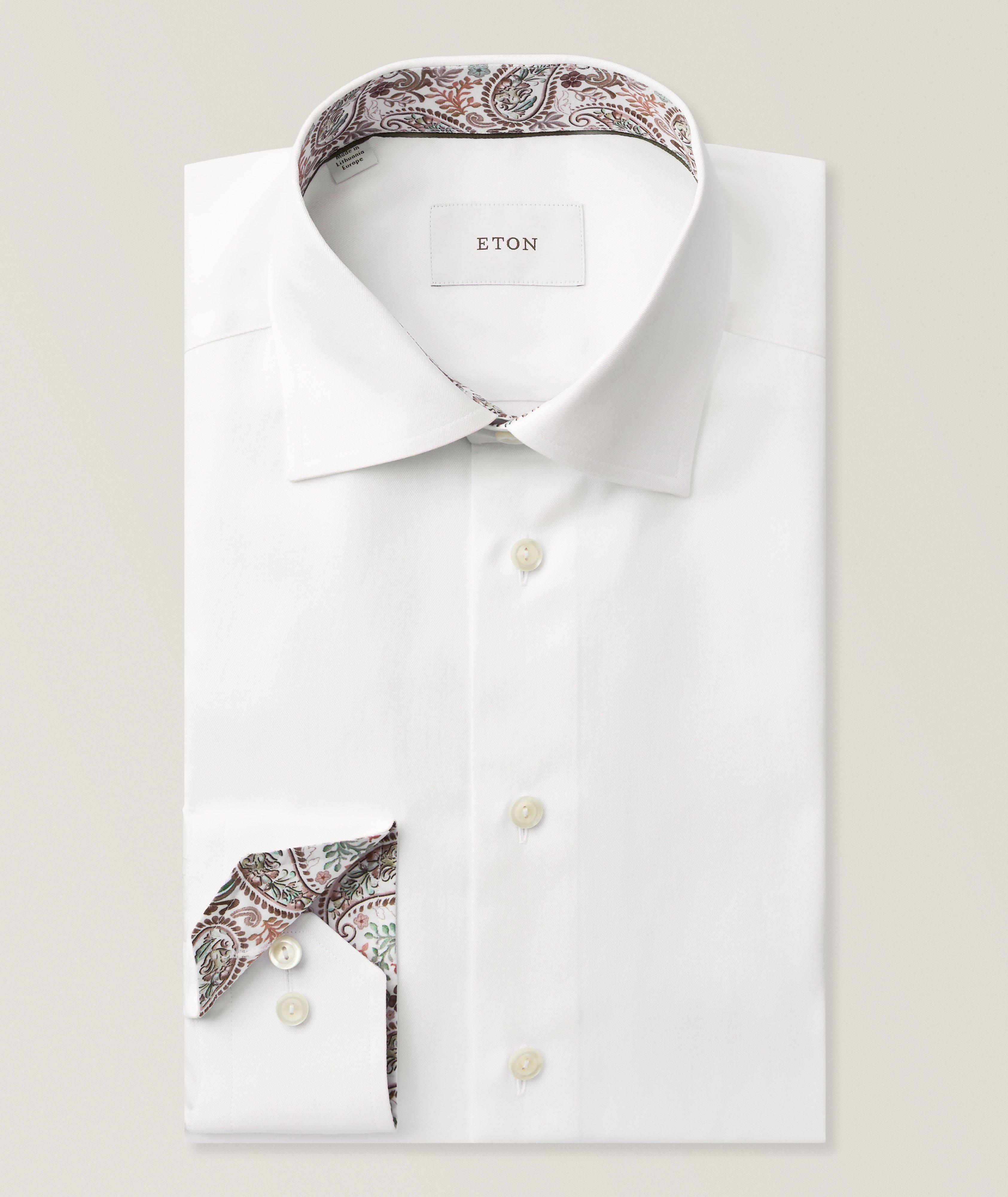 Eton Contemporary-Fit Paisley-Effect Twill Dress Shirt