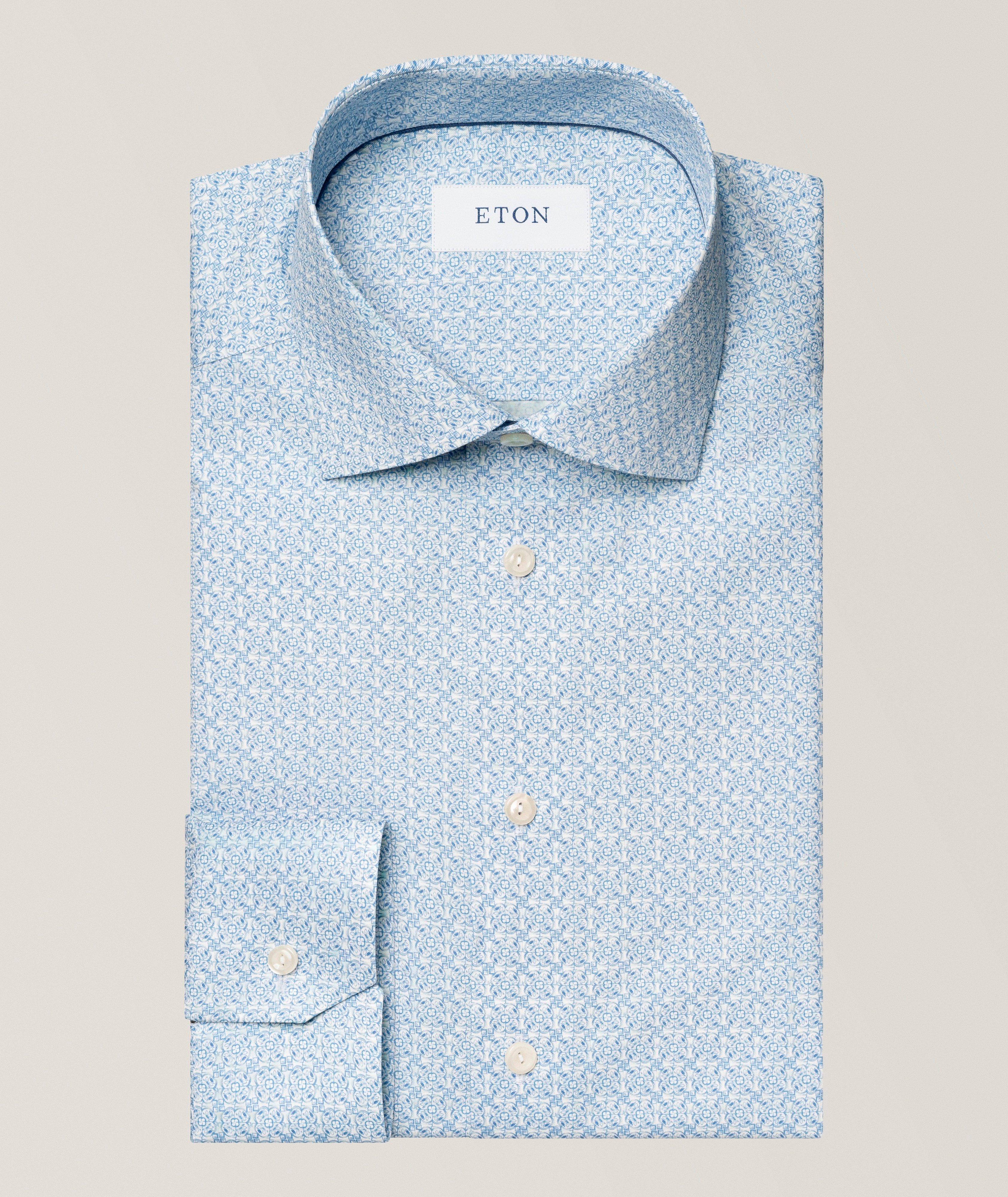 Eton Chemise sergé emblématique géométrique coupe-contemporaine