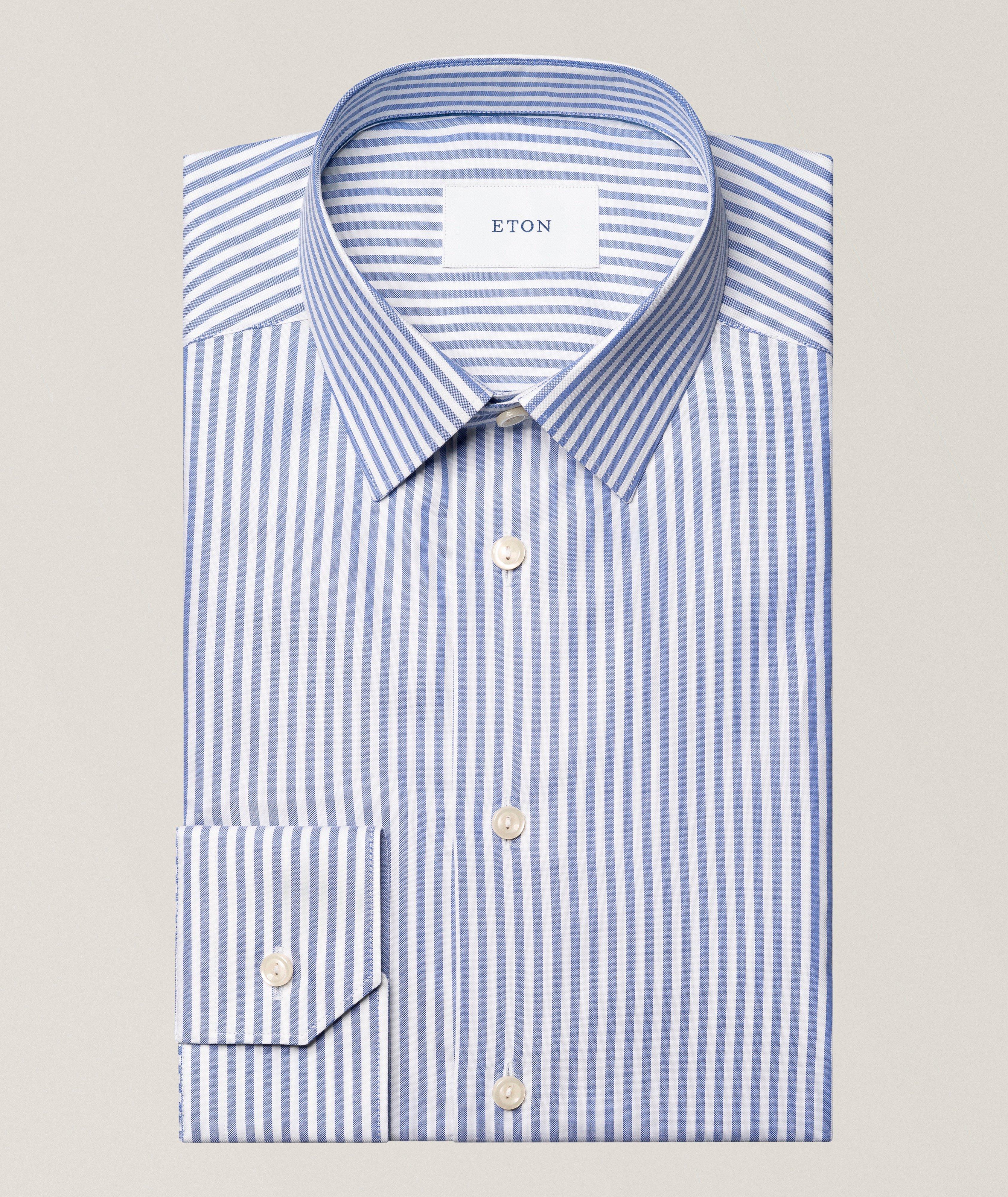 Eton Slim-Fit Striped Signature Oxford Dress Shirt