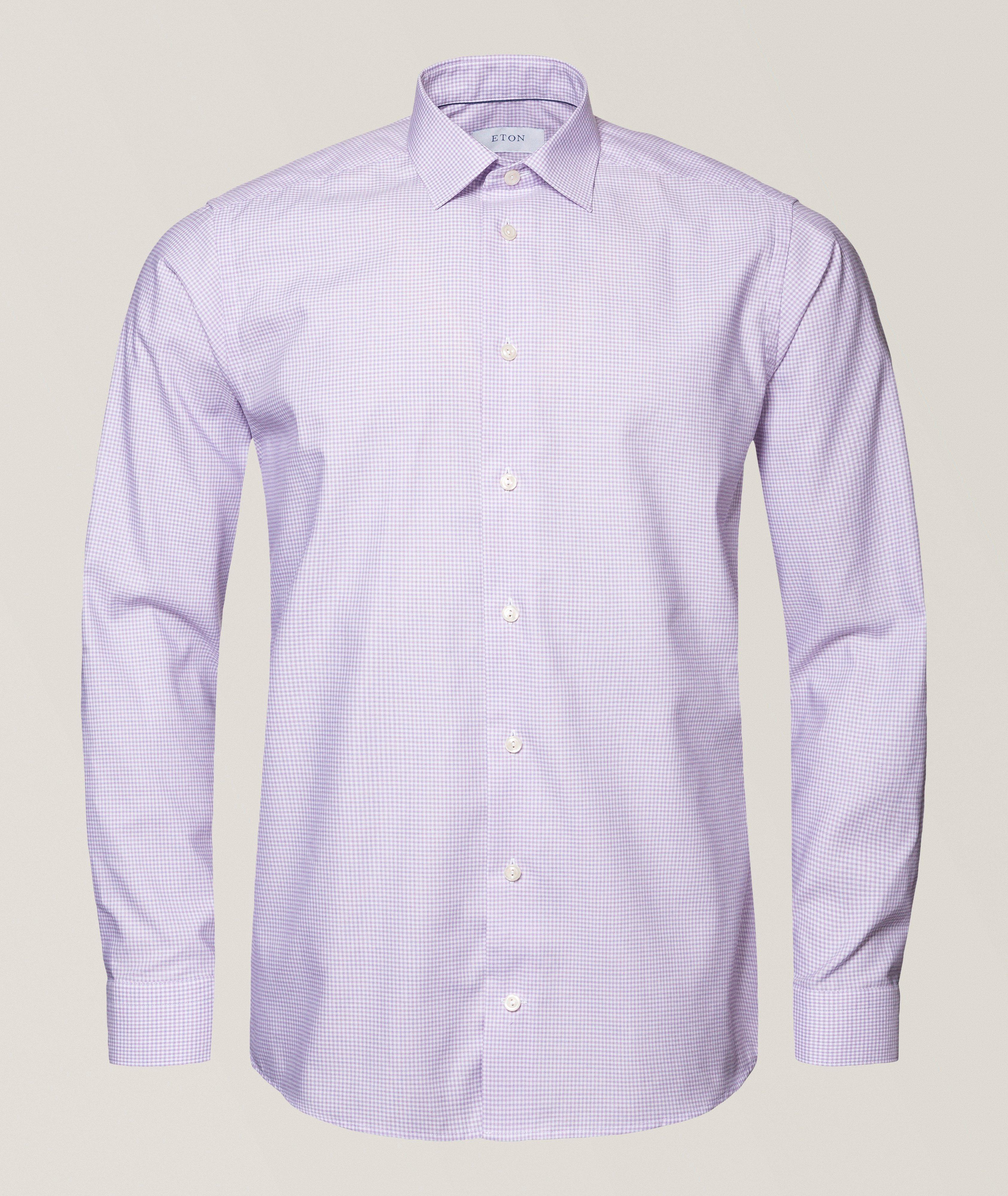 Slim-Fit Check Cotton Dress Shirt image 2