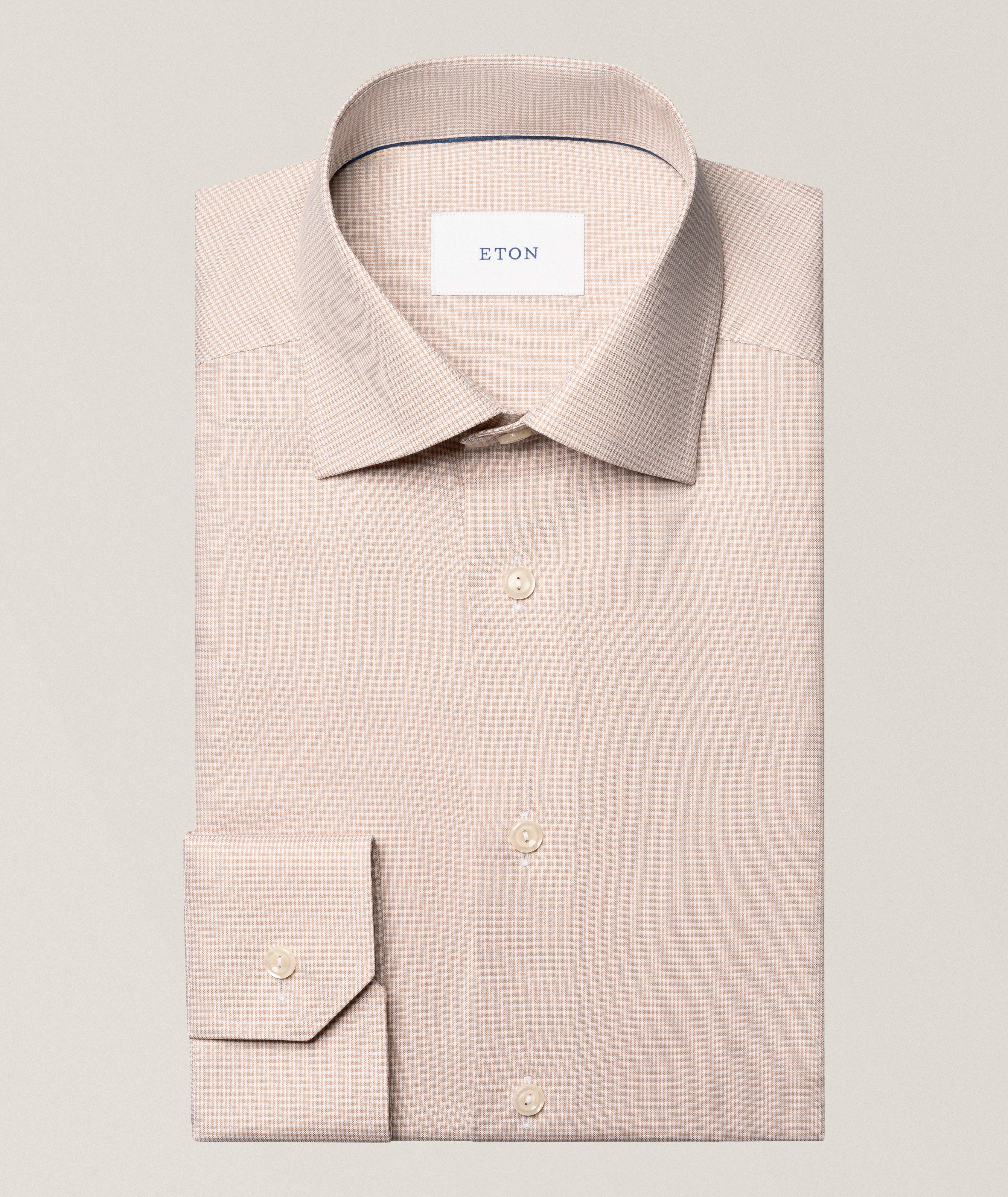 Chemise habillée coton pied-de-poule coupe-ajustée image 0