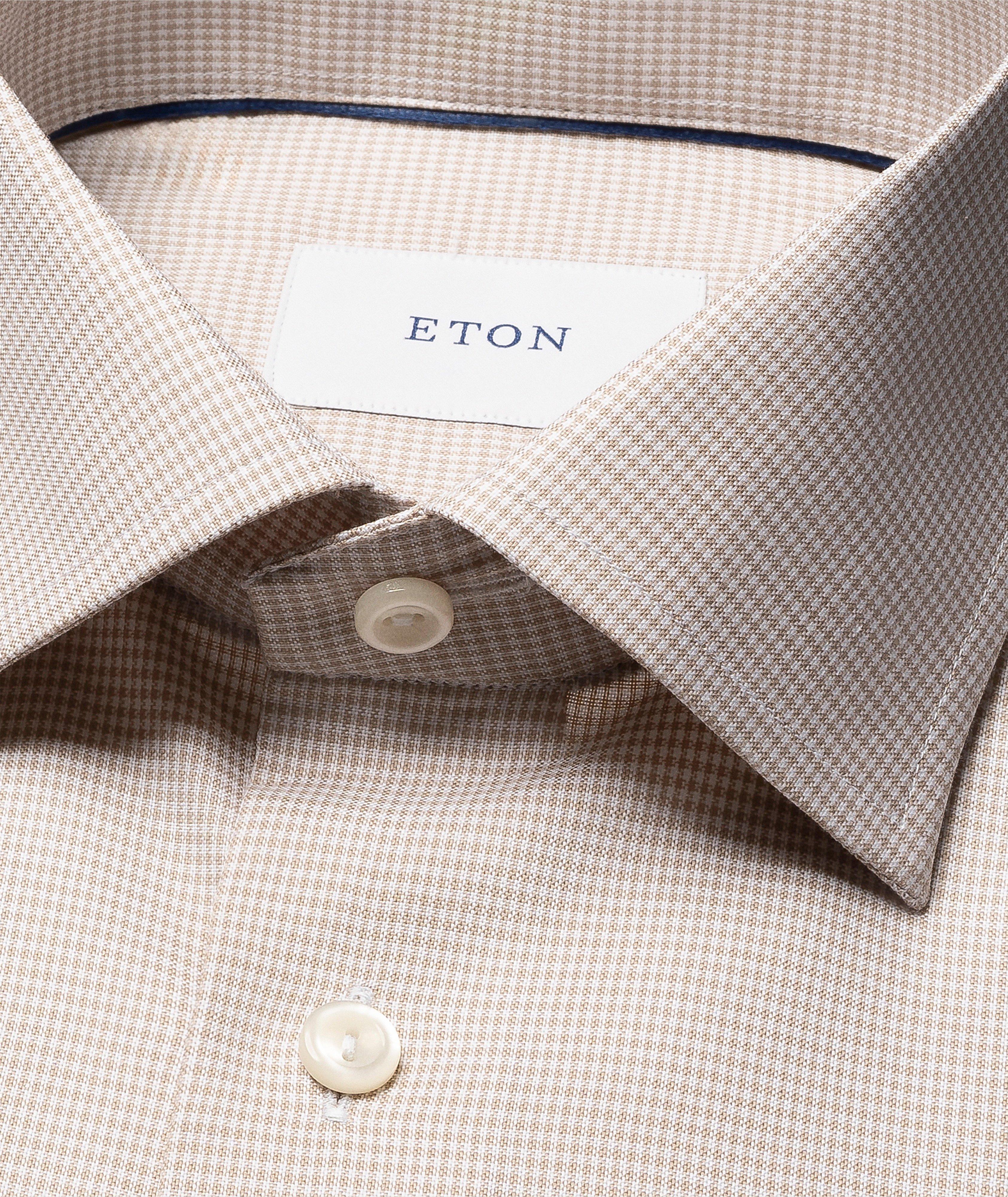 Chemise habillée coton pied-de-poule coupe-ajustée image 1