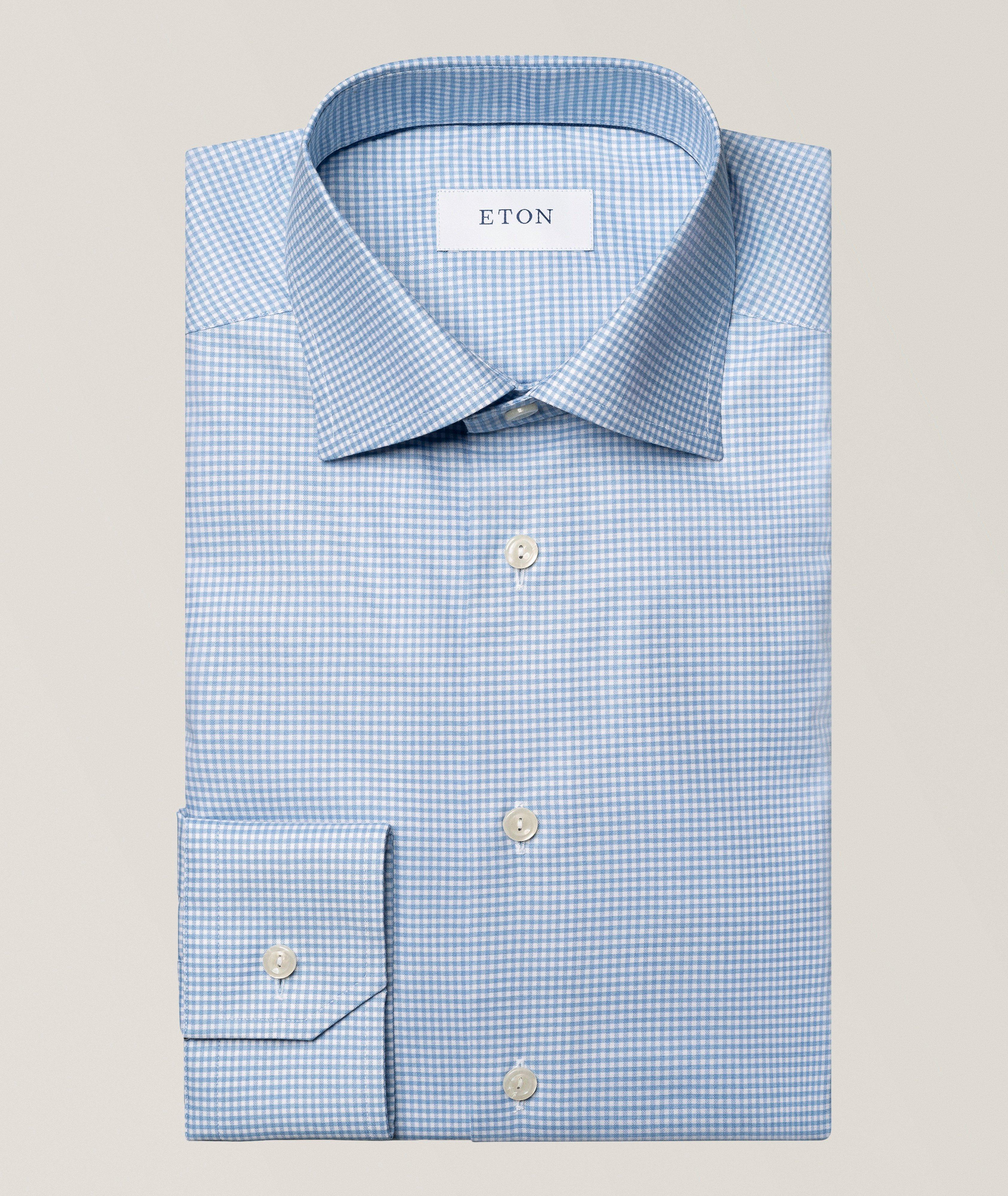 Eton Chemise coton-tencel-lyocell carreaux coupe-ajustée