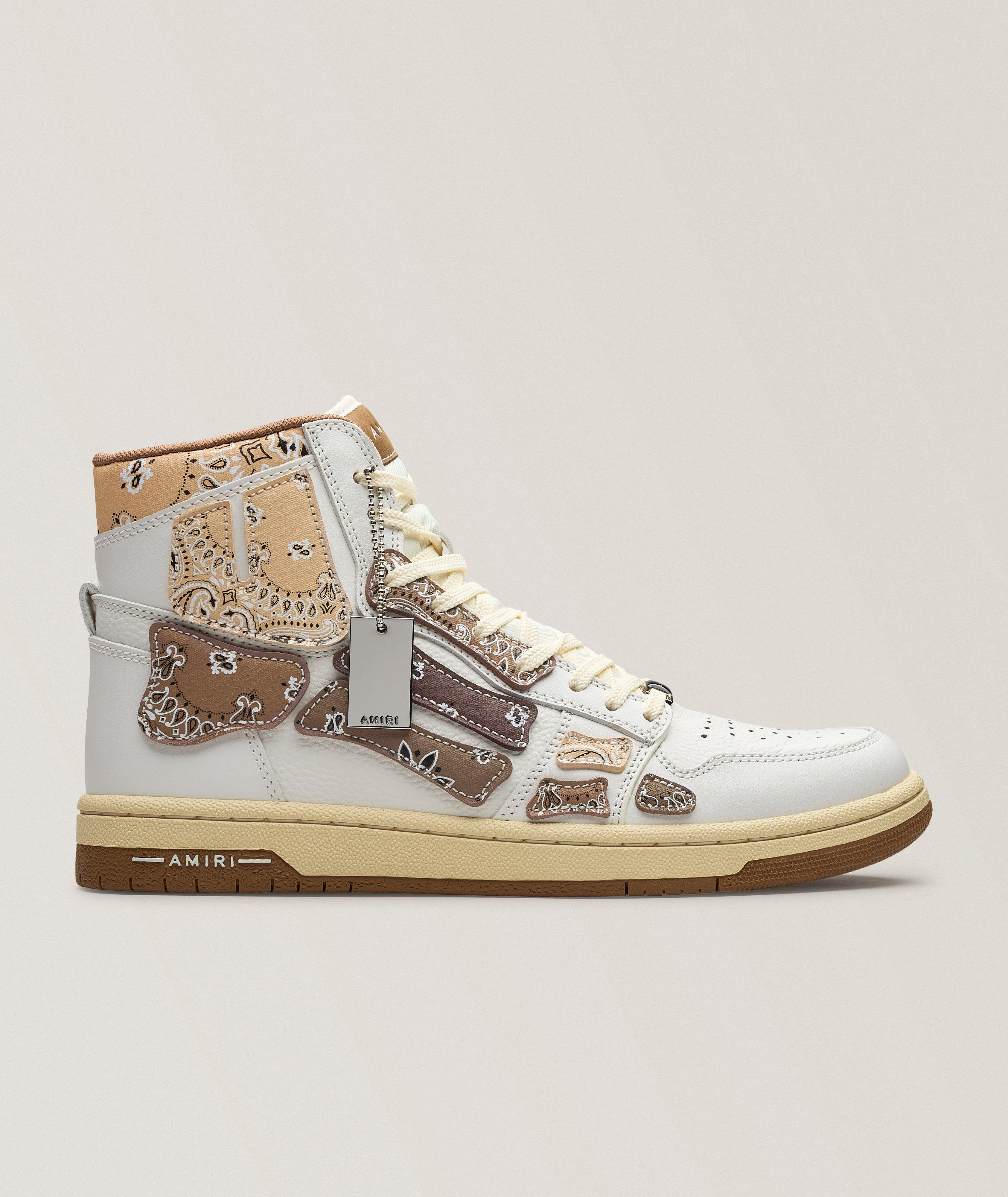 AMIRI Skel Bandana Leather High-Top Sneakers
