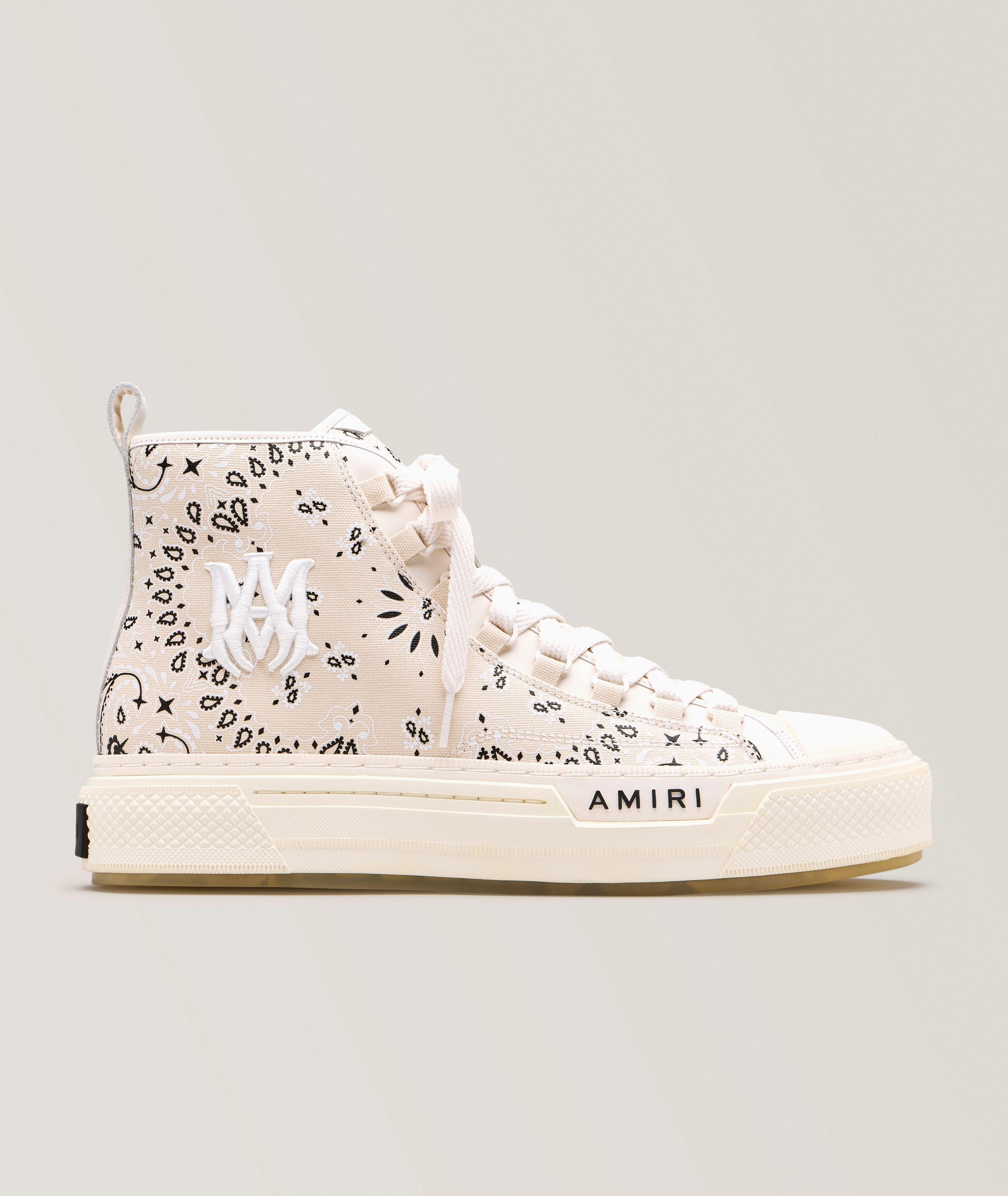 AMIRI Chaussures sport montantes en toile imprimé-bandana
