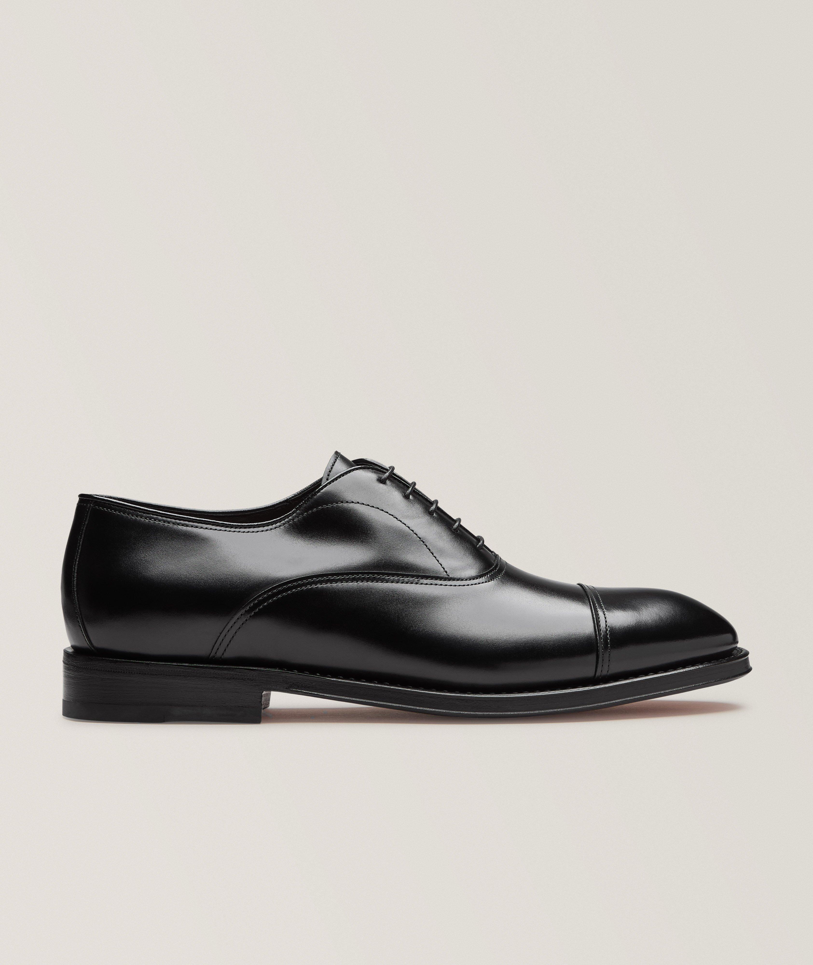 Santoni Cap-Toe Leather Oxfords