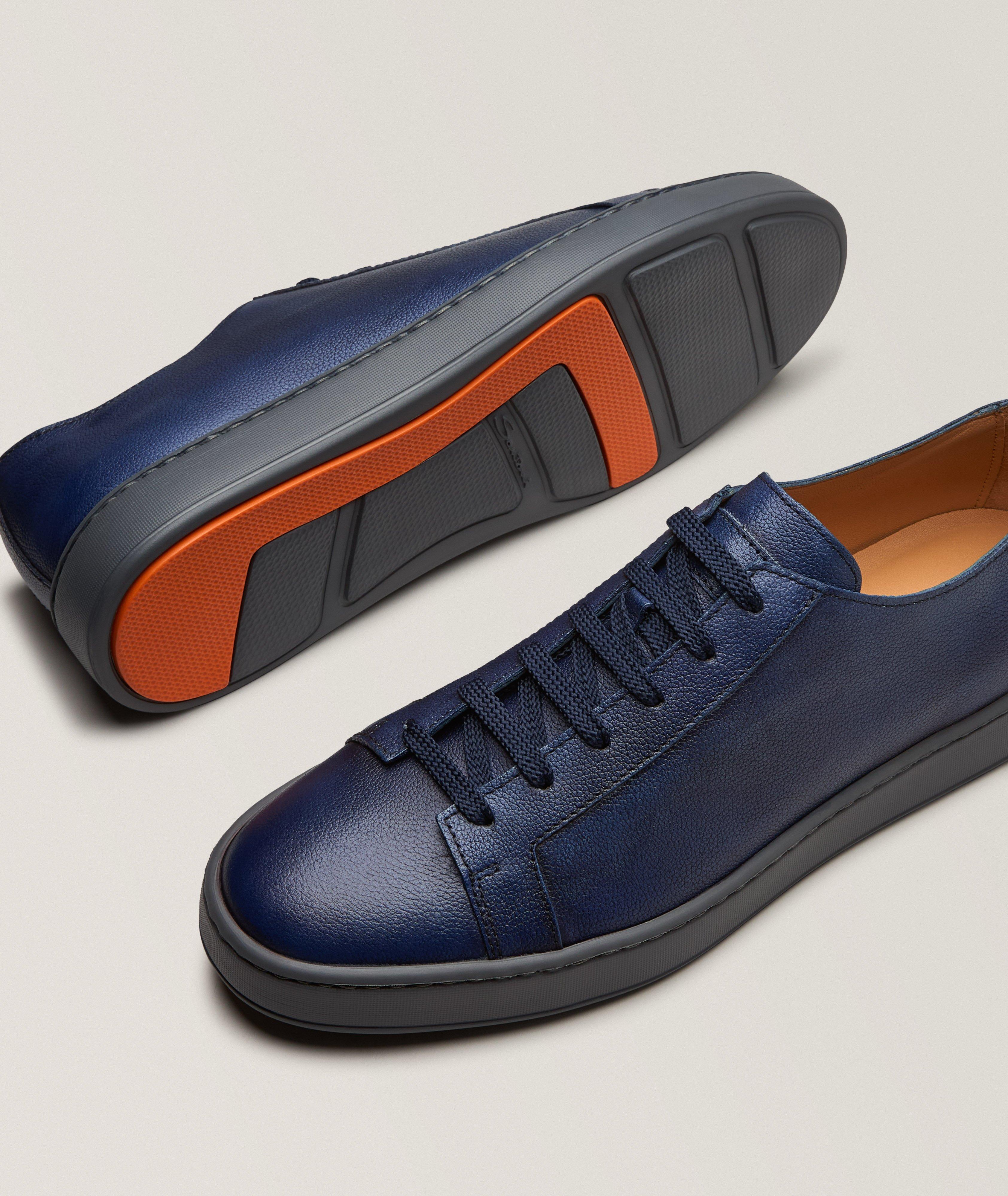 Tumbled Leather Low-Top Sneakers image 3