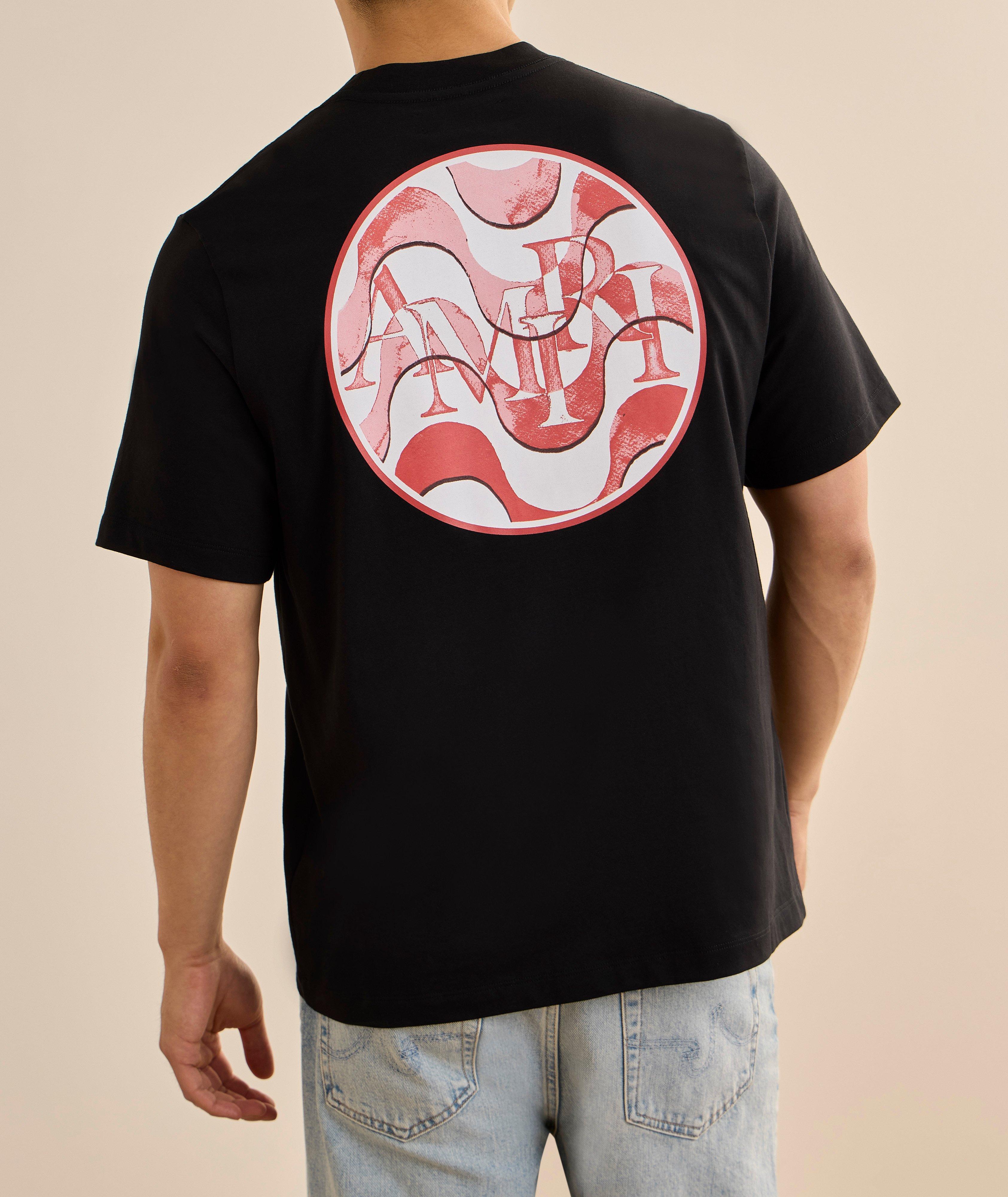 T-shirt encolure ronde vague quinconce image 3
