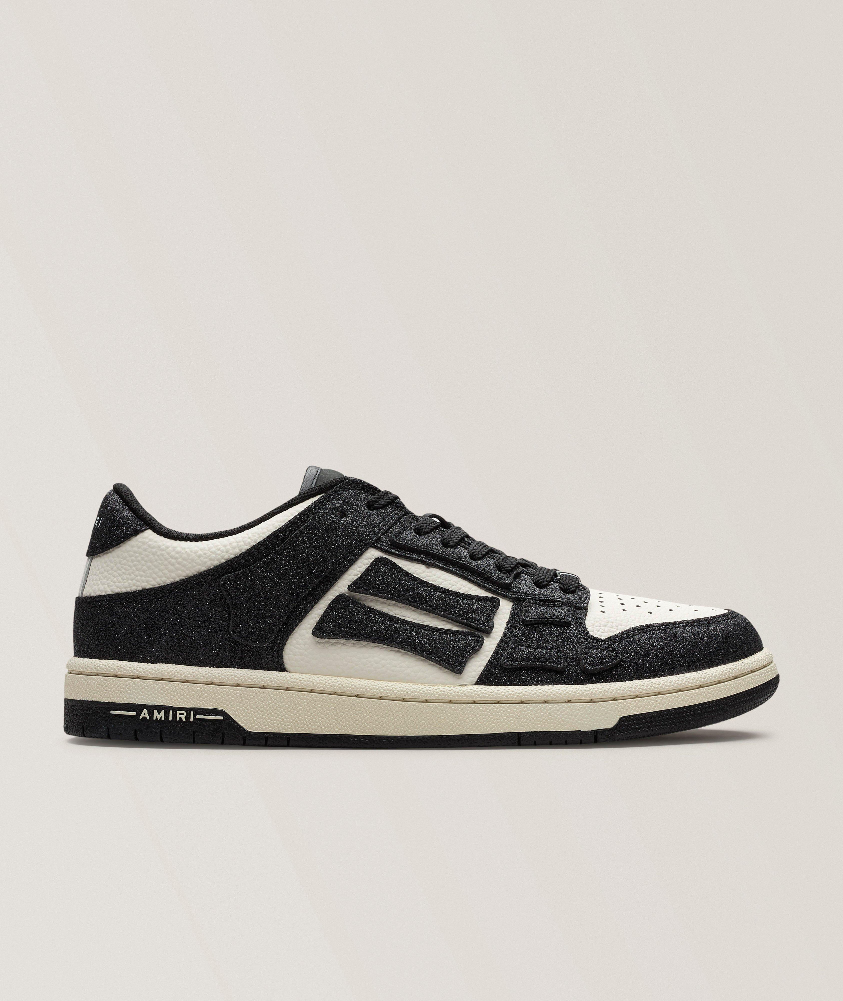 AMIRI Skel Shimmer Low-Top Leather Sneakers 