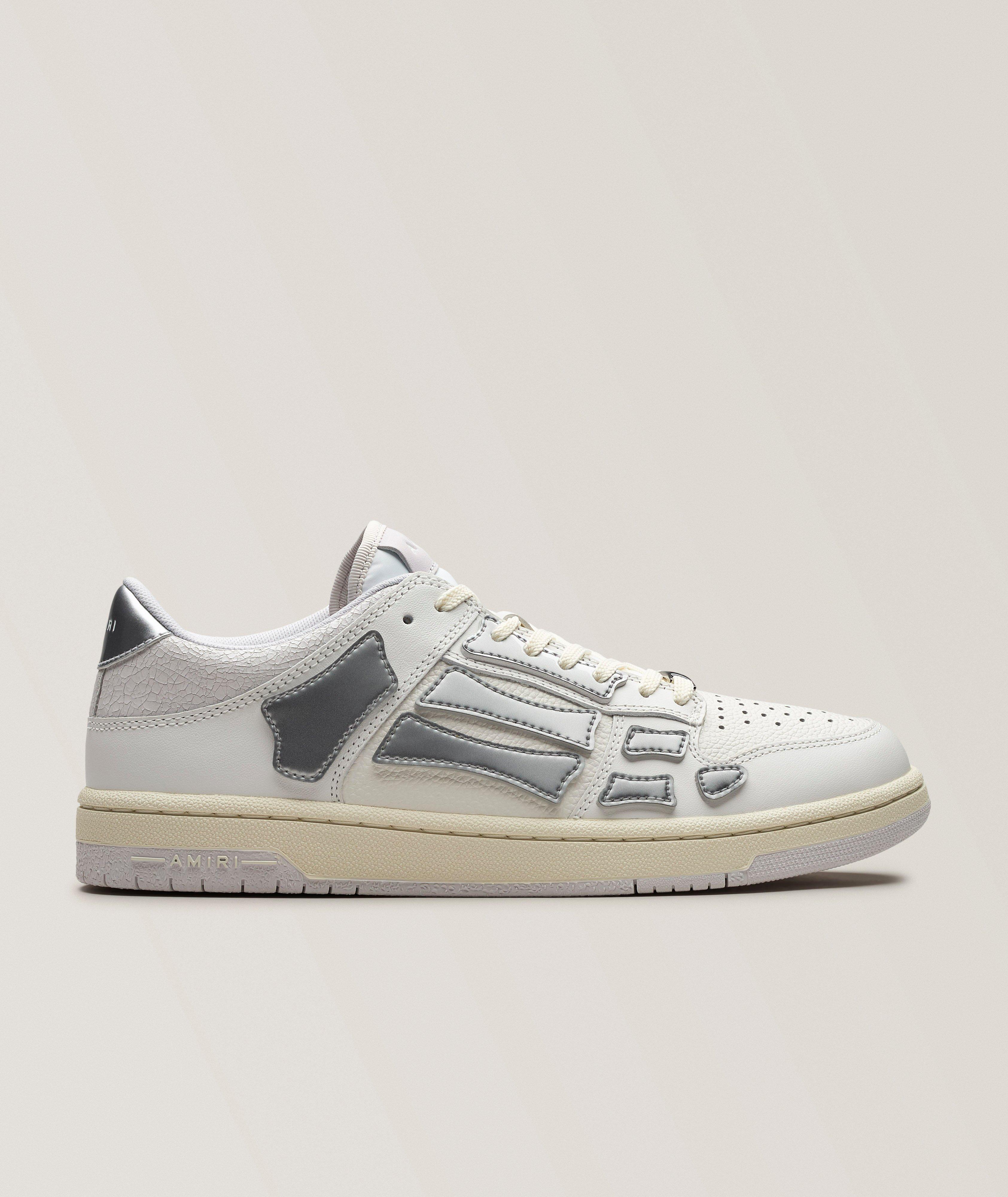 AMIRI Skel Metallic Leather Low-Top Sneakers 