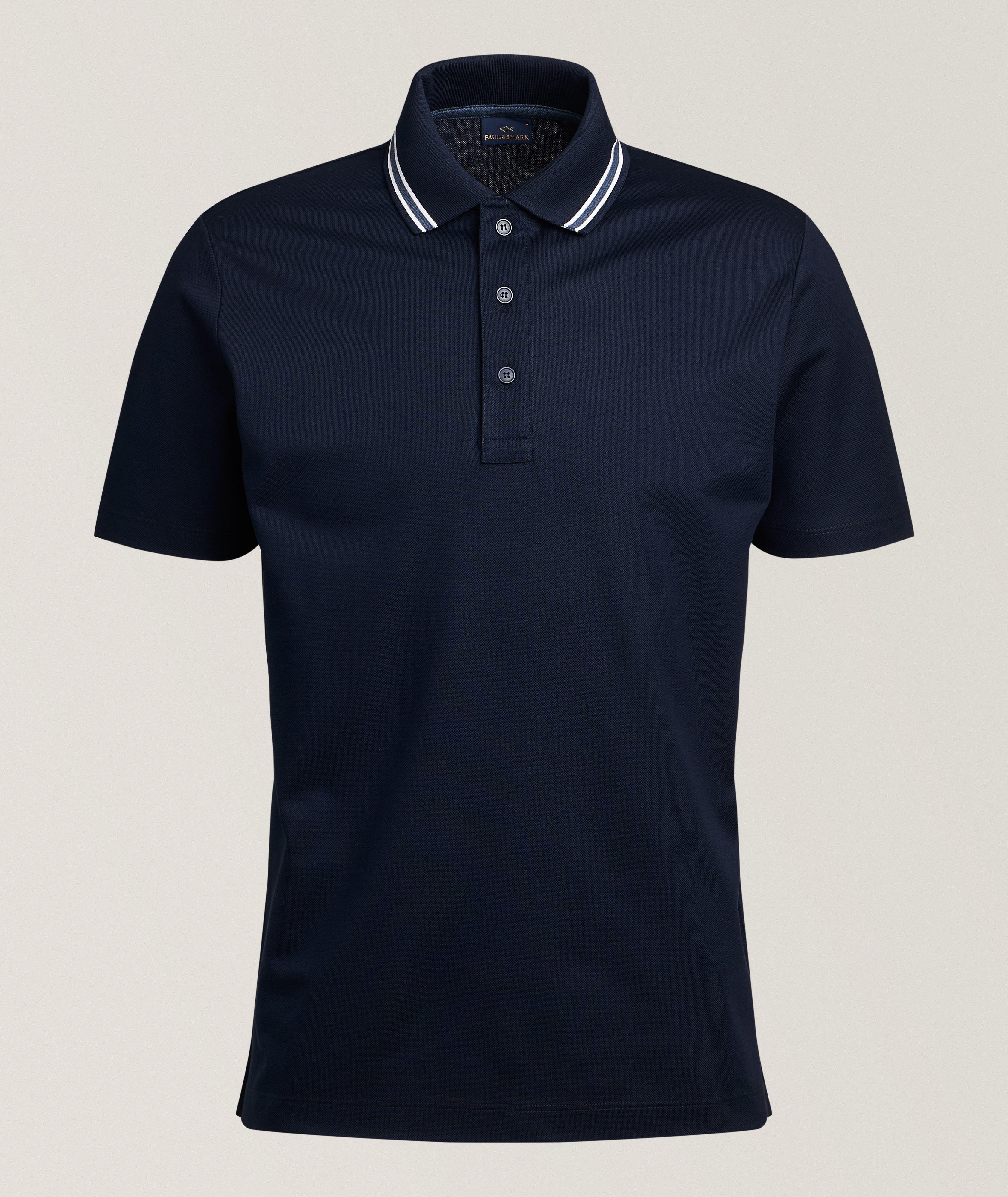 Paul & Shark Striped-Trim Cotton Piqué Polo 